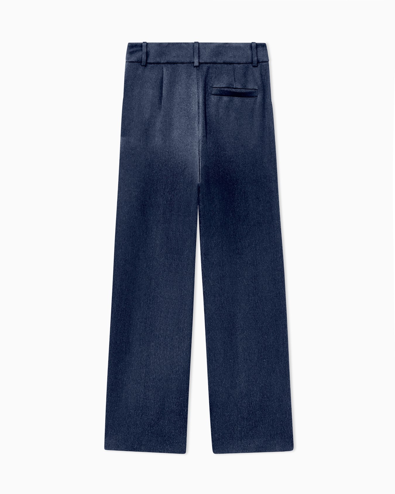 Trouser wide leg with two pleats in hammered satin Slide 2