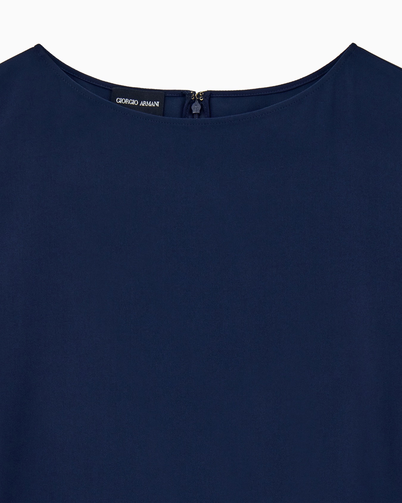 Slim-fit short-sleeved sheath dress in stretch viscose cady Slide 2