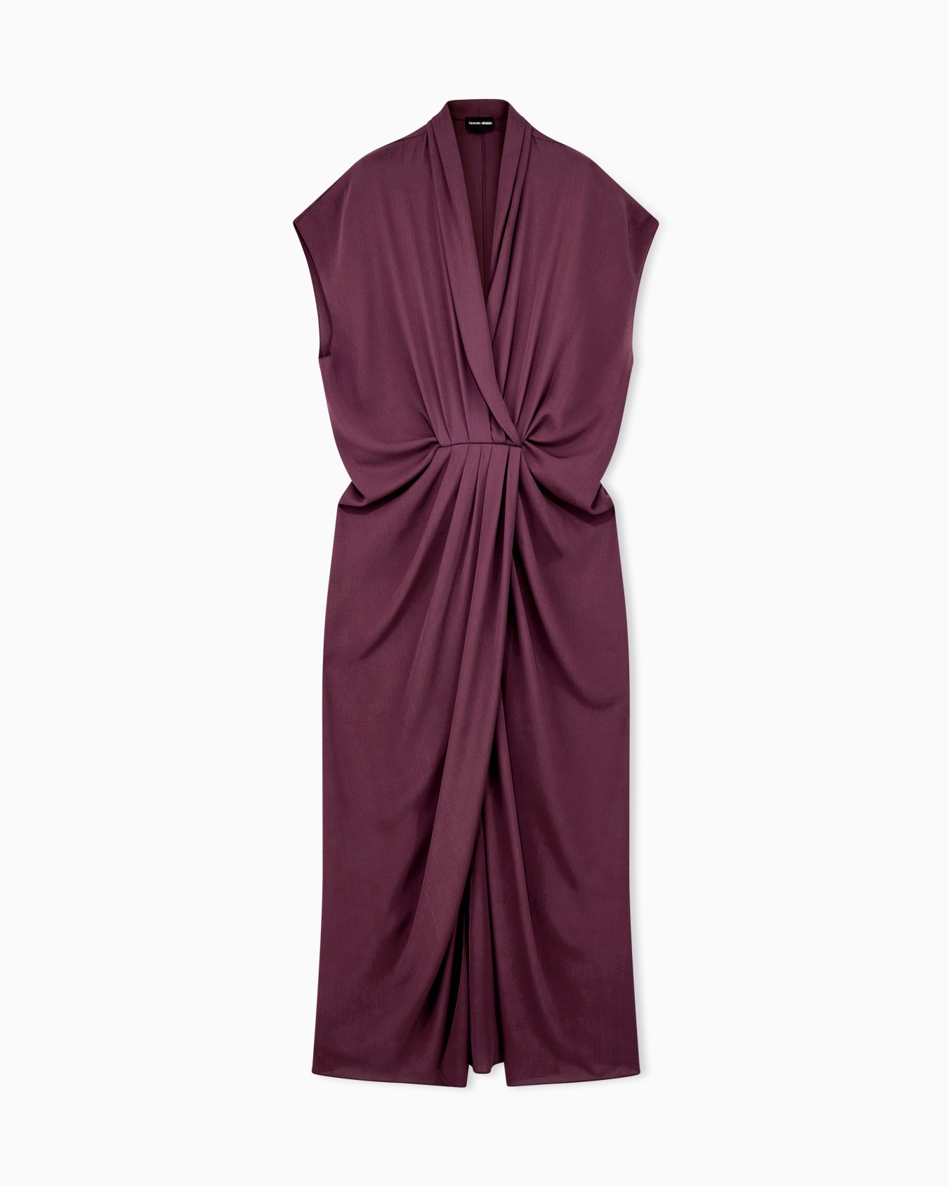 Kleid aus Seiden-Georgette mit V-Ausschnitt und Drapierung Folie 0