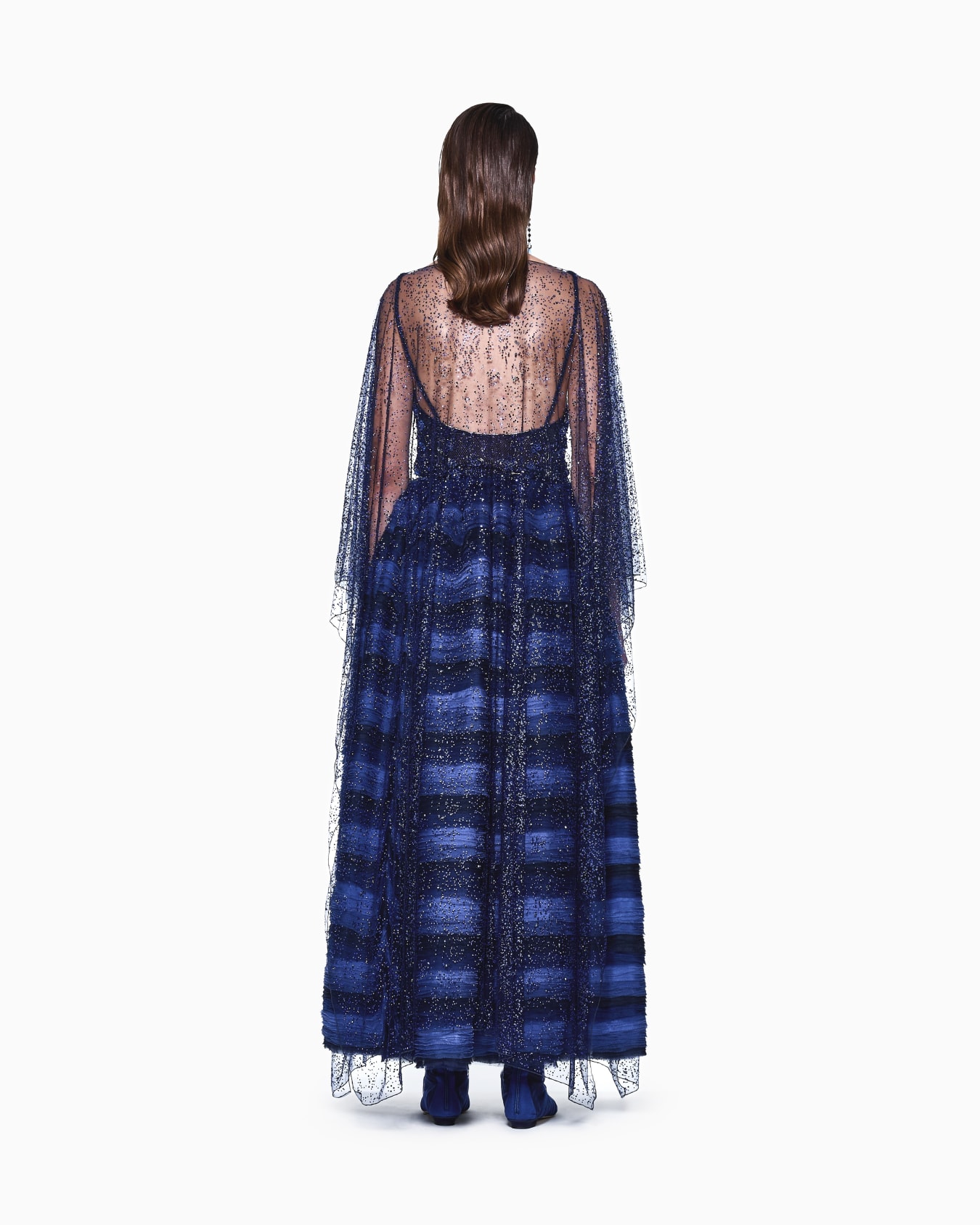 Poncho long en tulle et strass Diapositive 2