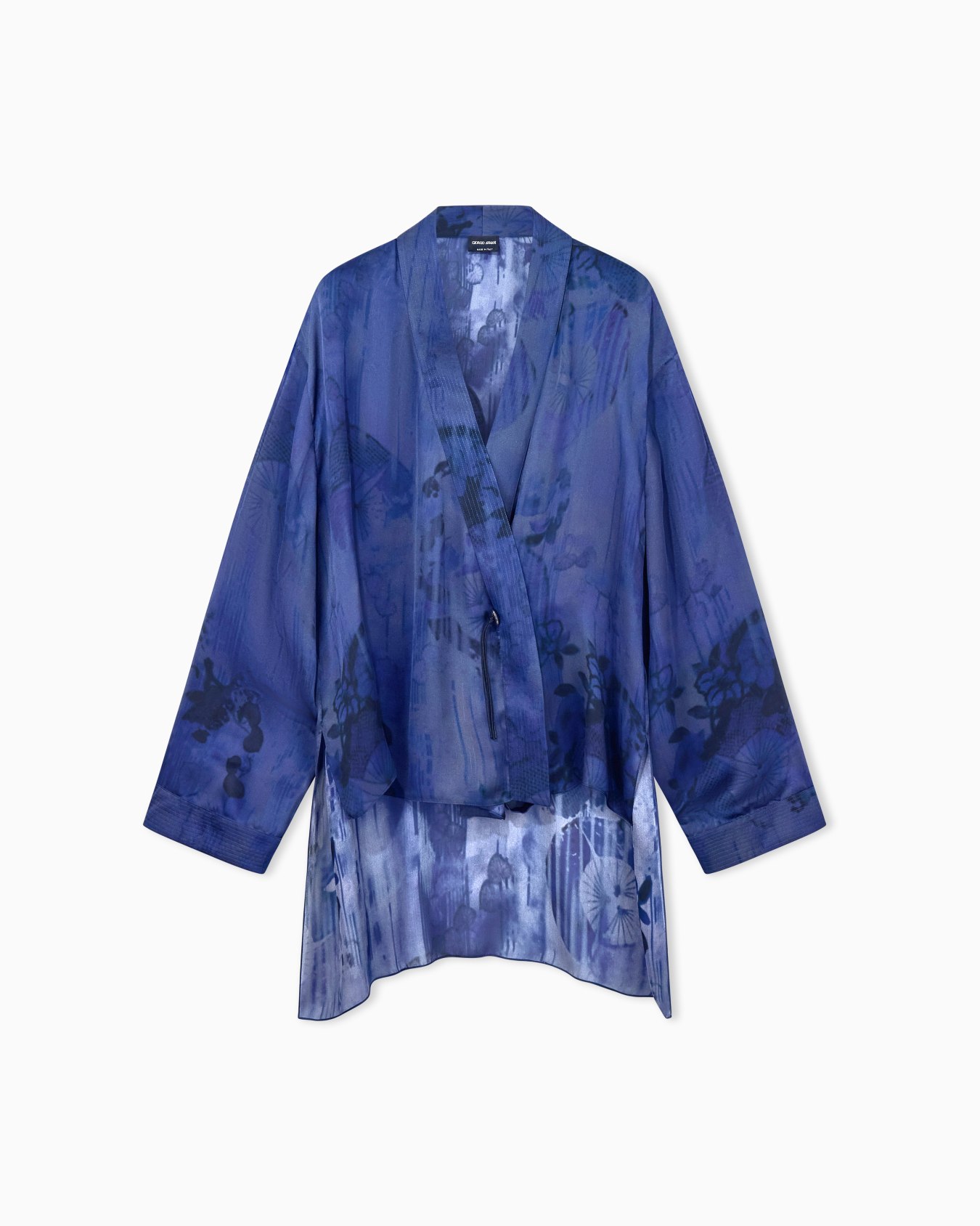 ウィメンズ アシンメトリー 花柄シルクシャルムーズシャツ スライドする 0