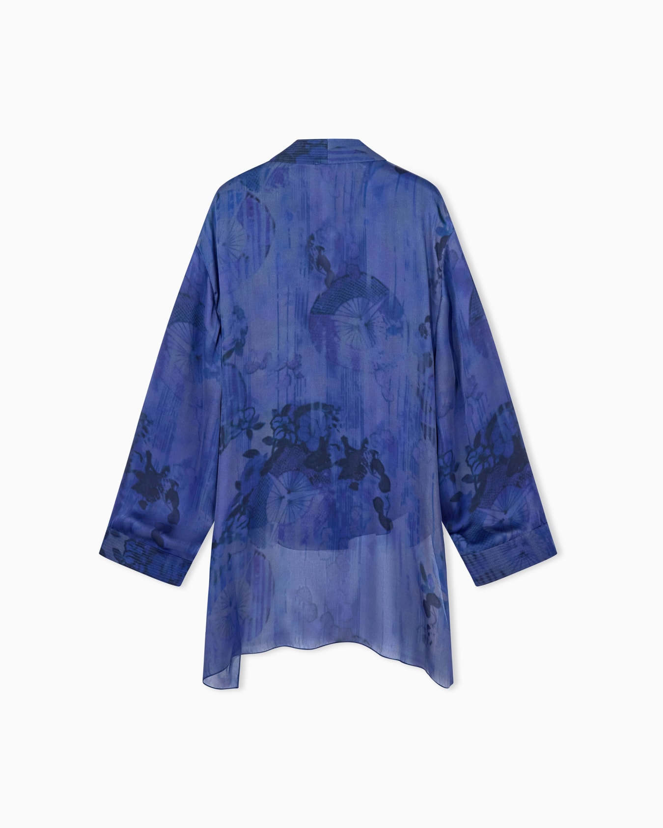 ウィメンズ アシンメトリー 花柄シルクシャルムーズシャツ スライドする 2