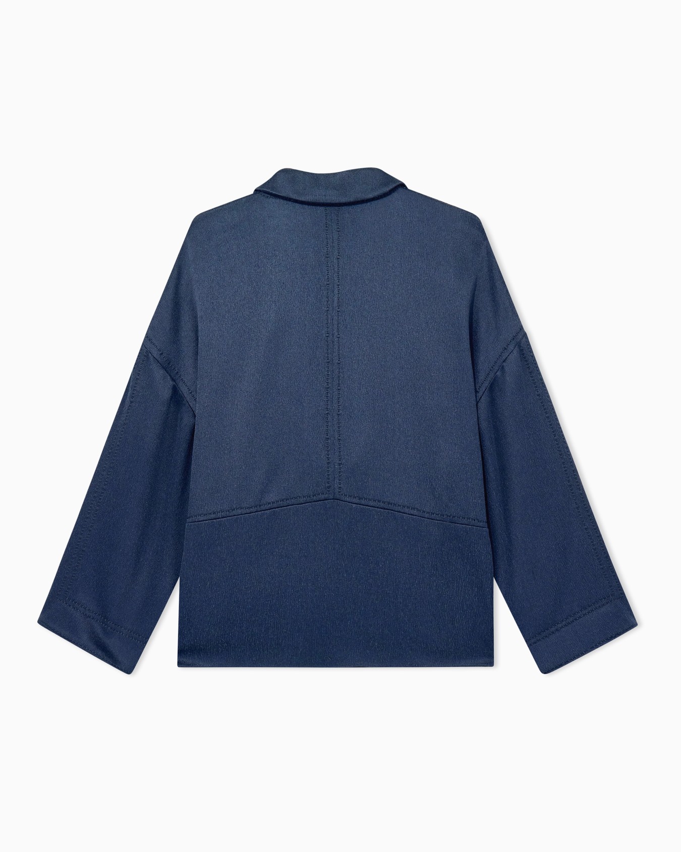 Camisa de raso con escote profundo y relieve geométrico Diapositiva 2