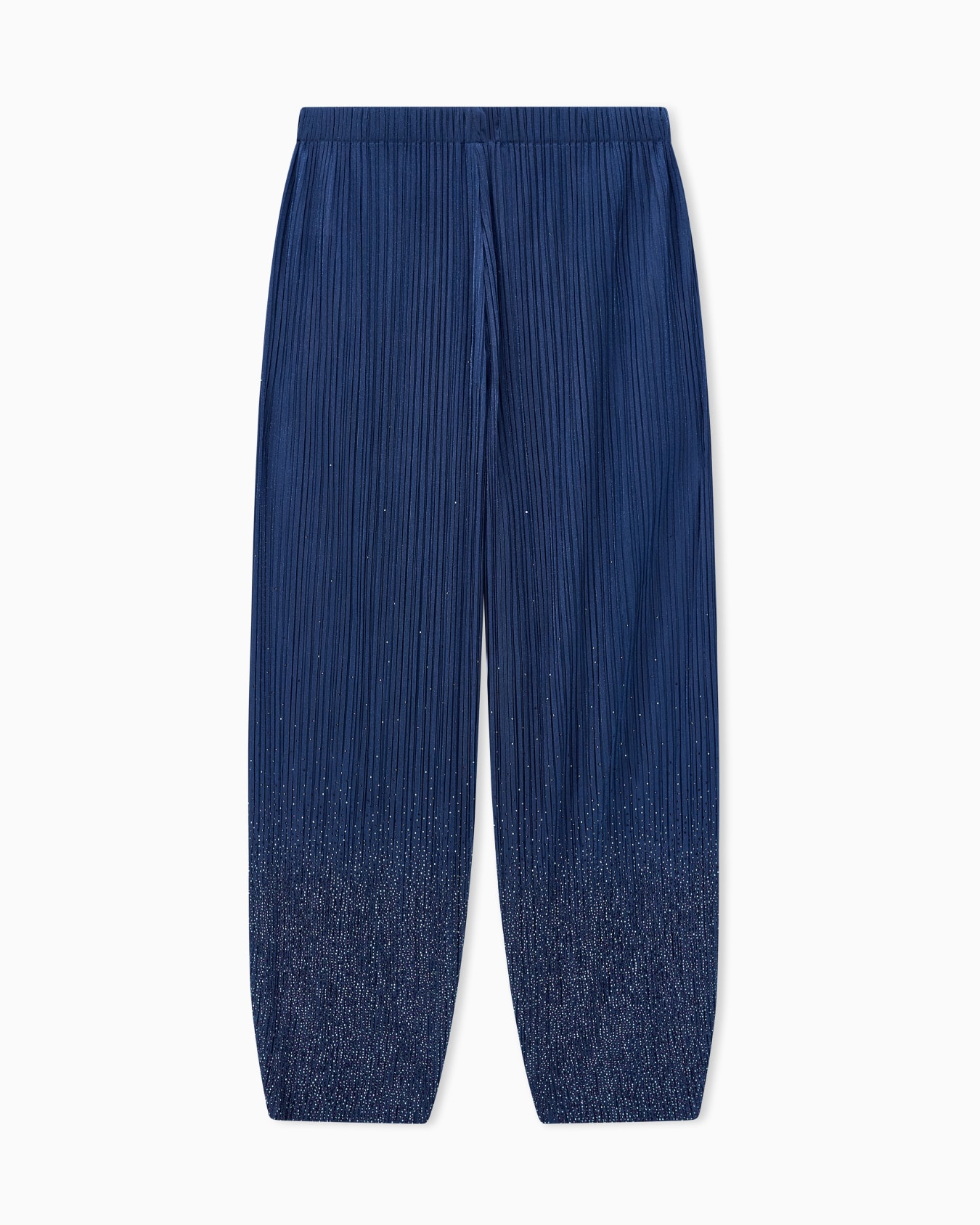 Pleated jersey trousers with rhinestones Slide 0