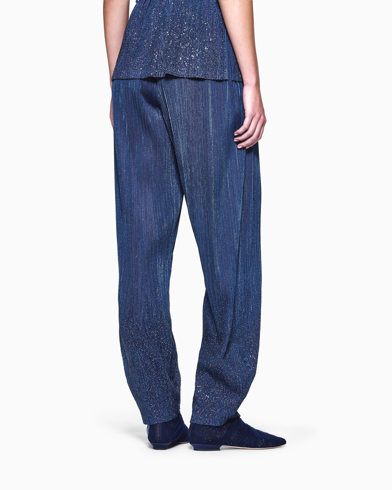 Pleated jersey trousers with rhinestones Slide 2