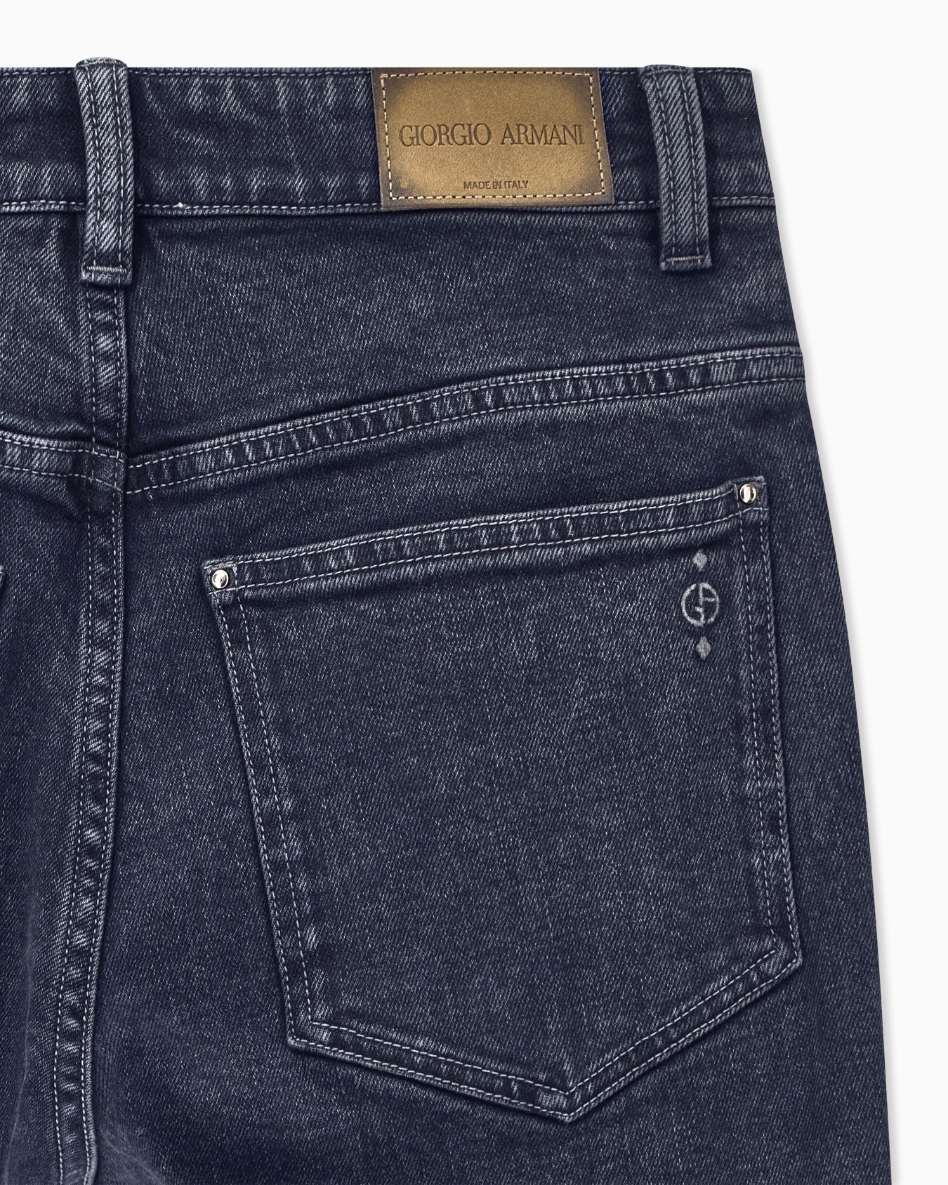Slim-fit flare jeans in overdyed stretch cotton denim Slide 4