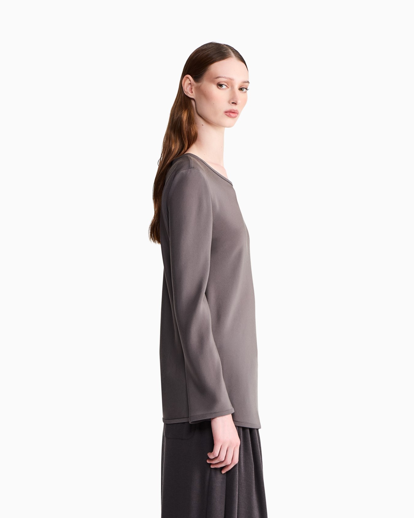 Slim-fit bias-cut blouse in stretch silk-blend crepe Slide 7