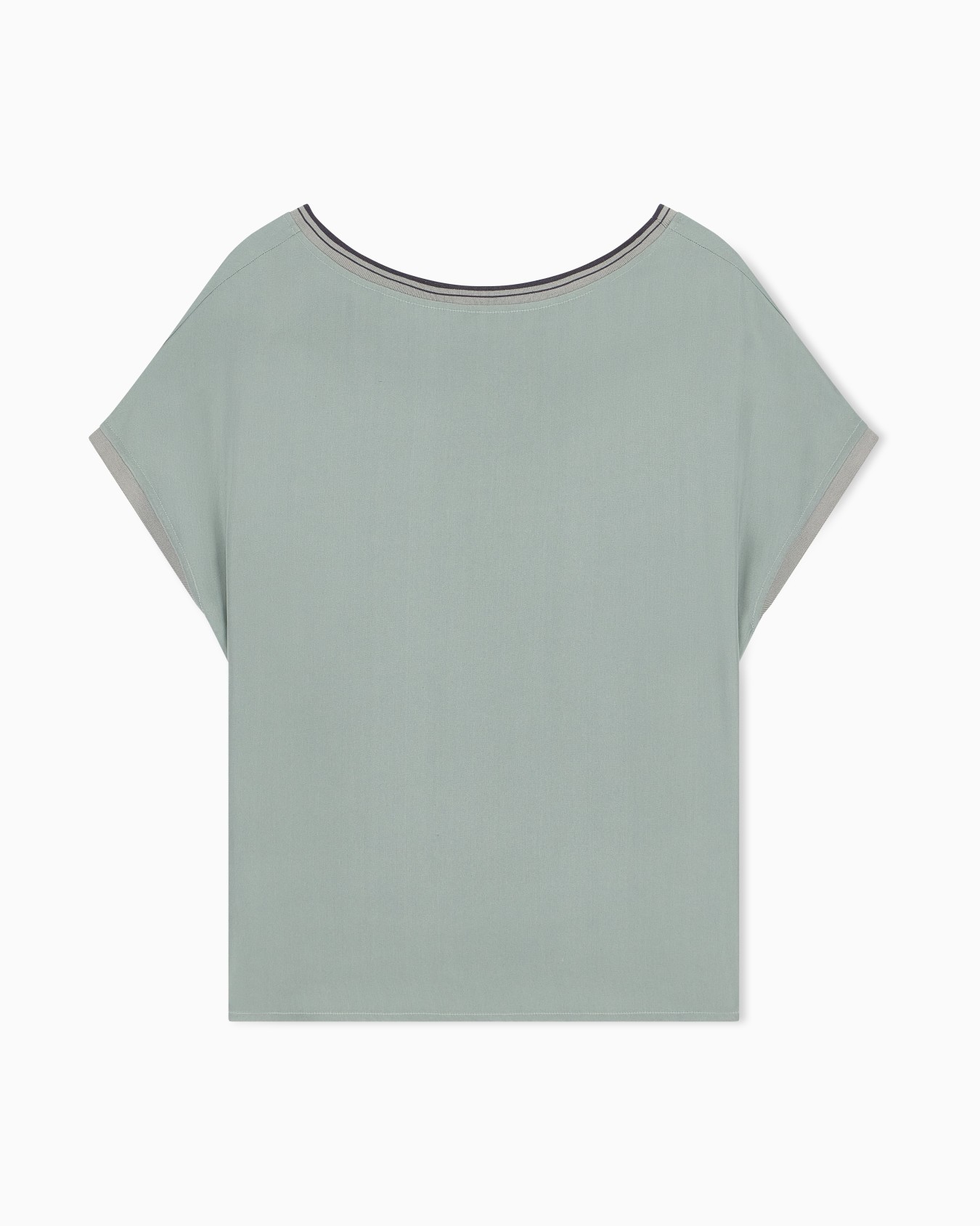 Blouse regular fit heavy washed silk ribbed crew neck Slide 0