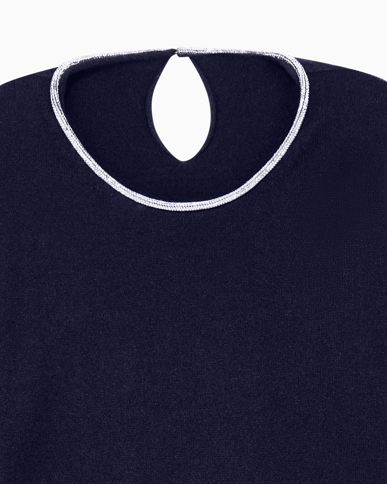 Sweater Sweaters cashmere microcrystals trim short-sleeve Slide 4