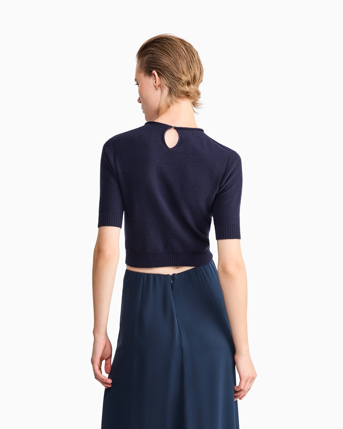 Sweater Sweaters cashmere microcrystals trim short-sleeve Slide 5