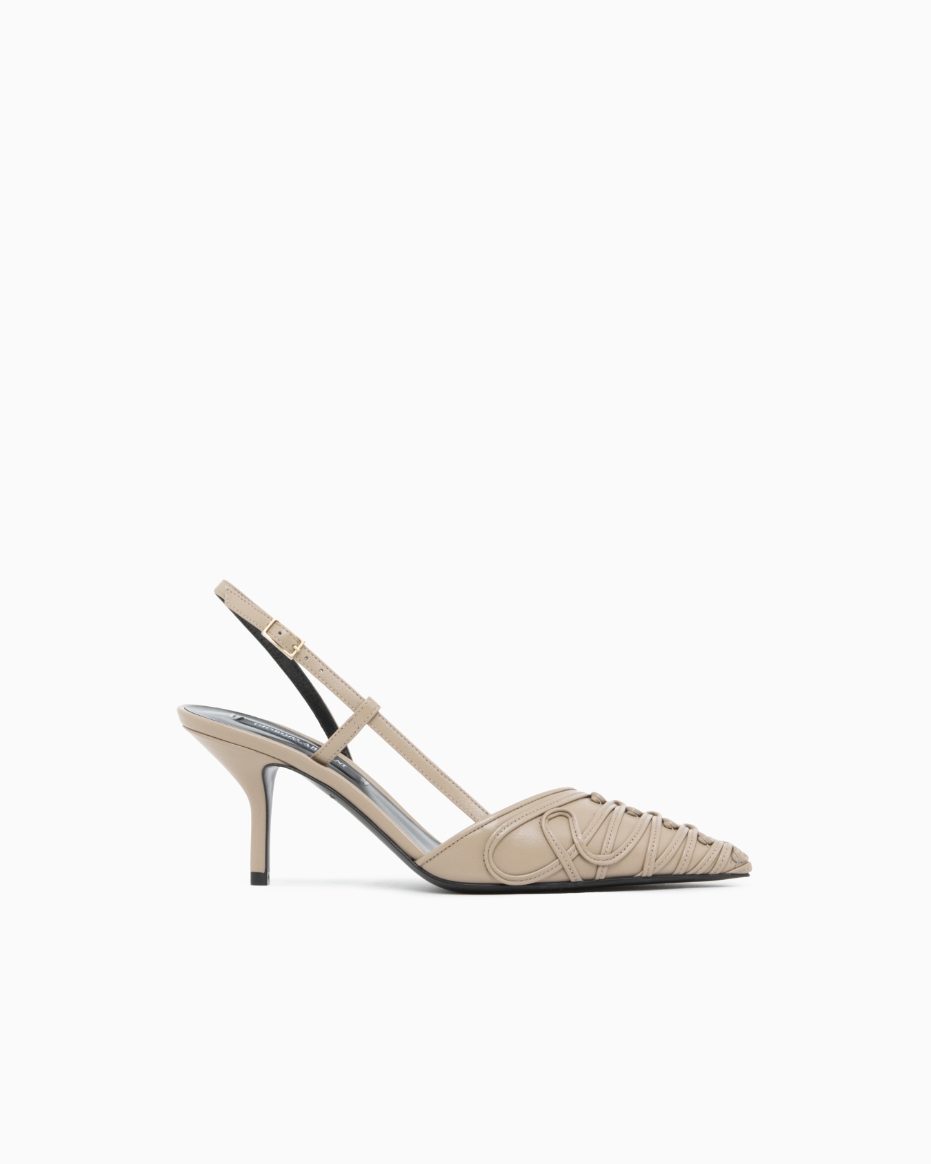 Decollete Slingback aus Leder mit geflochtenem Obermaterial Folie 0