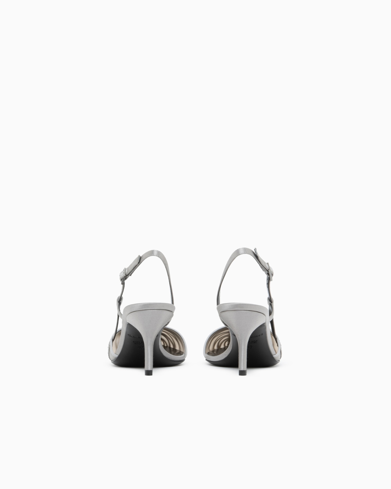 Decollete shoe leather and mesh with satin and rhinestones Slide 3