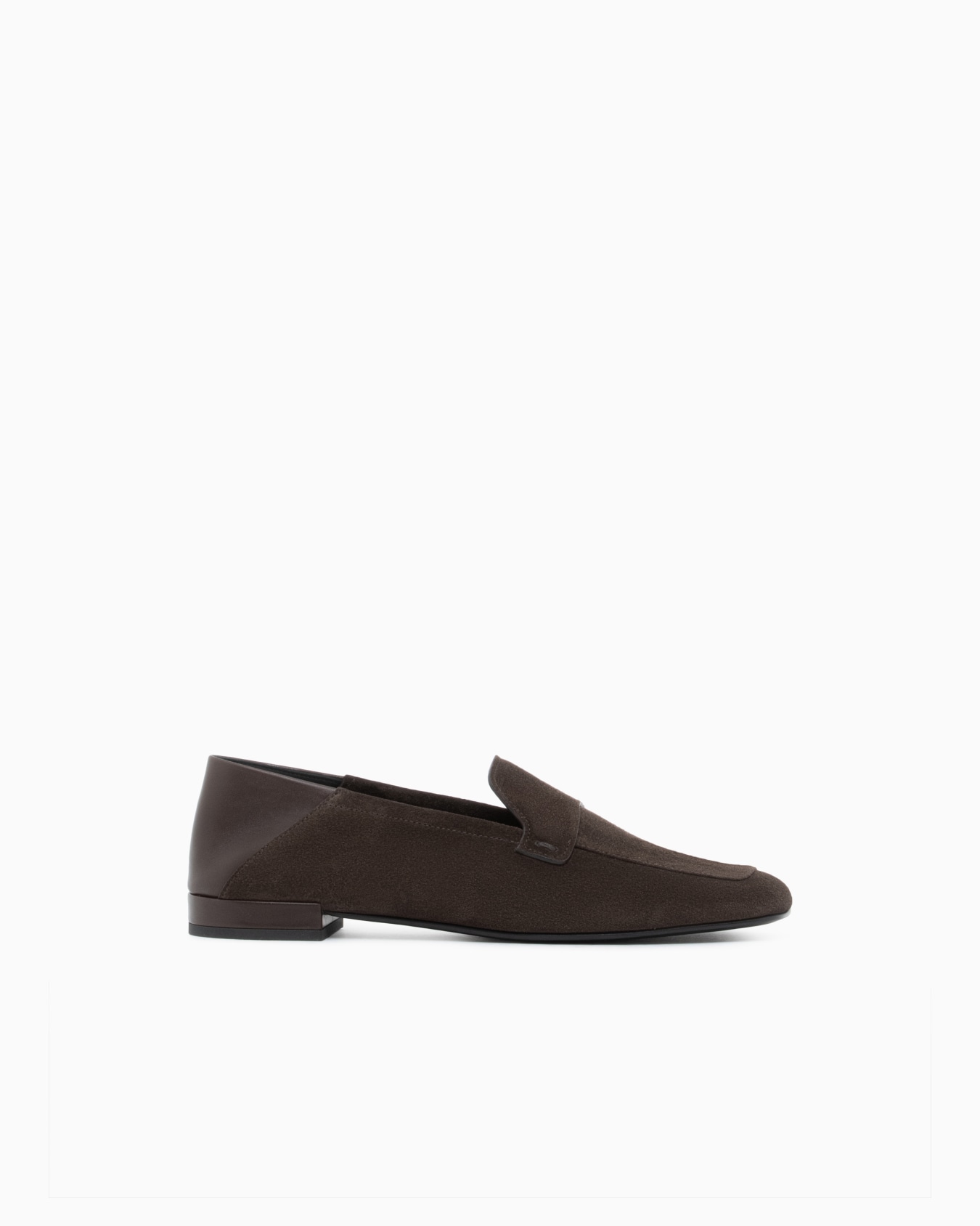 Loafer in split leather with leather lining and sole Slide 0