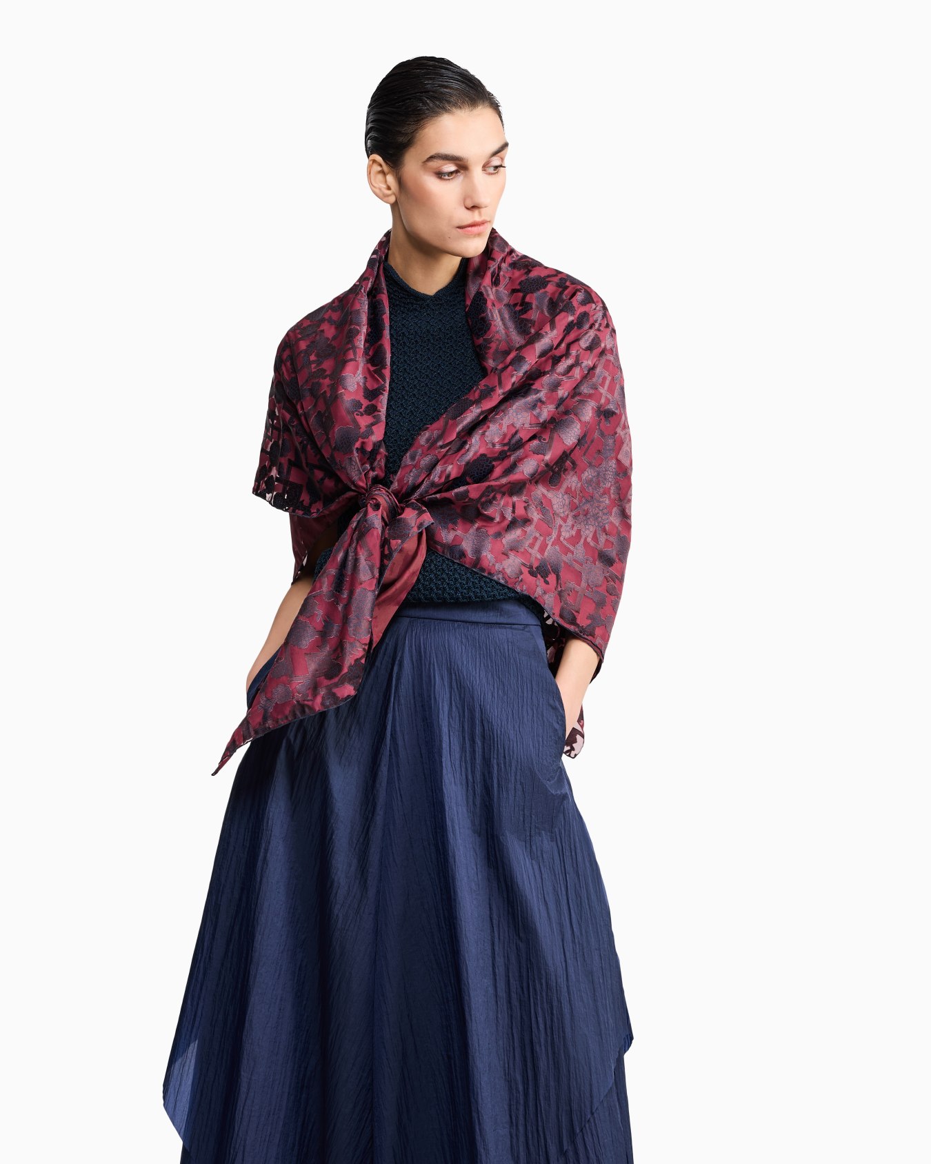 Estola de viscosa y seda jacquard Diapositiva 2