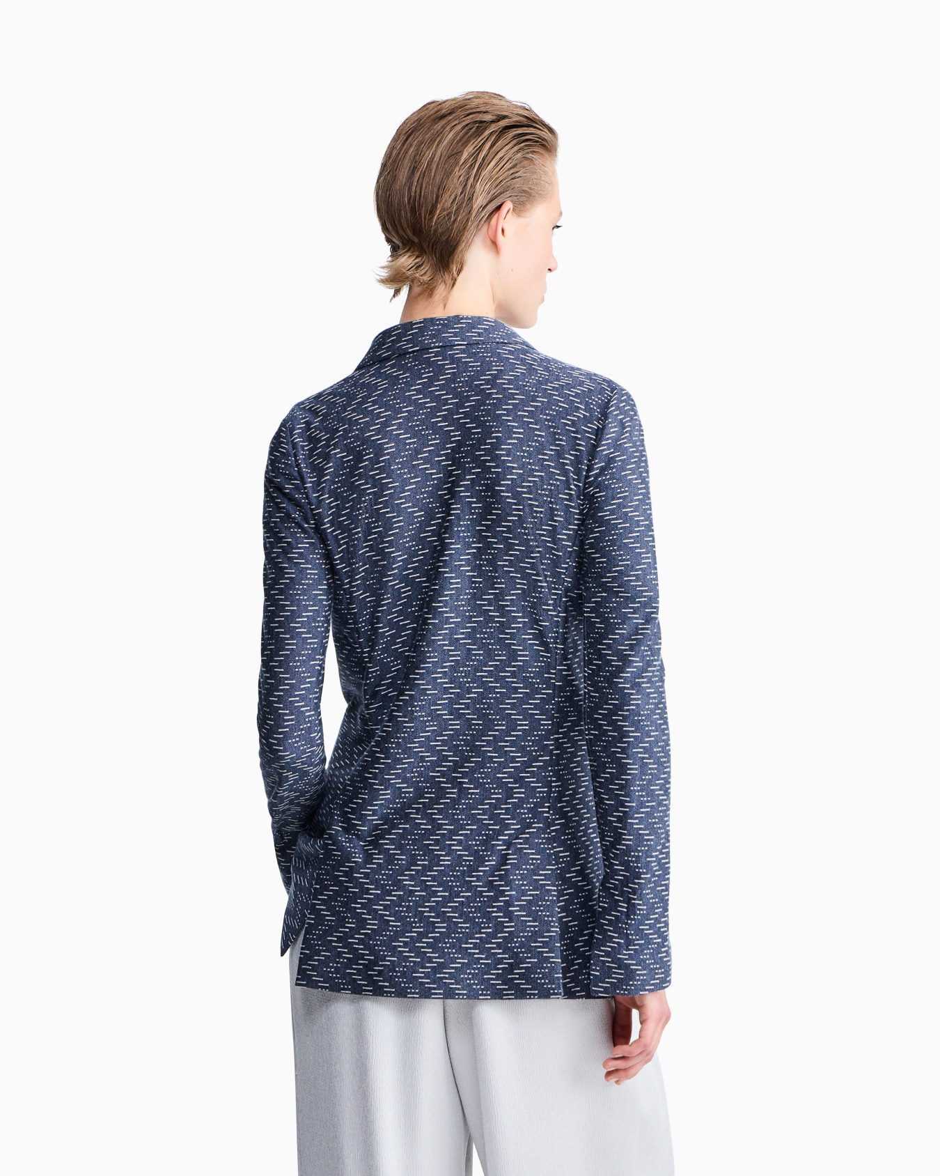 Jacquard-Blazer Jackets Kaschmir Seide mit Fischgrätmuster Folie 5