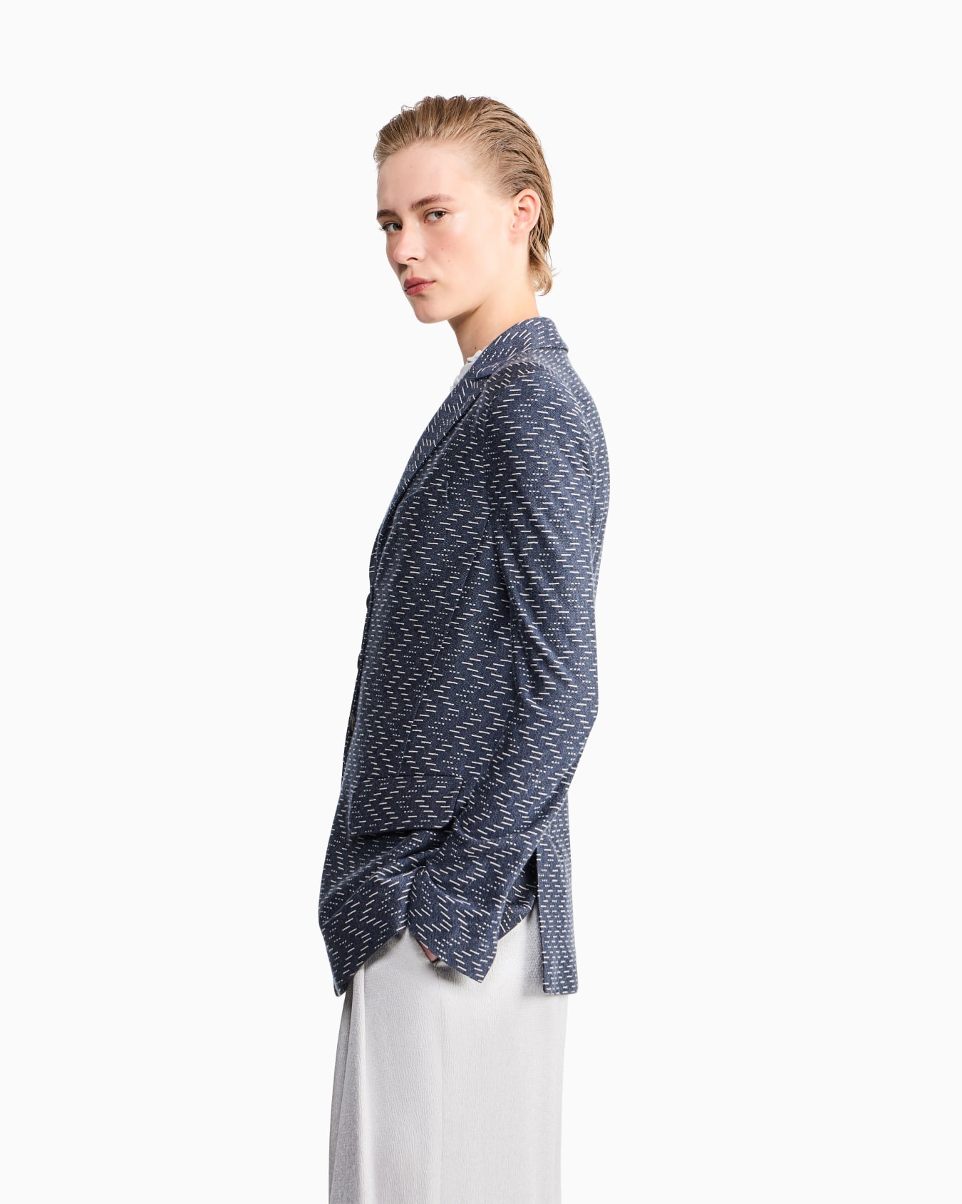 Blazer Jackets single-breasted chevron in cashmere and silk Slide 7