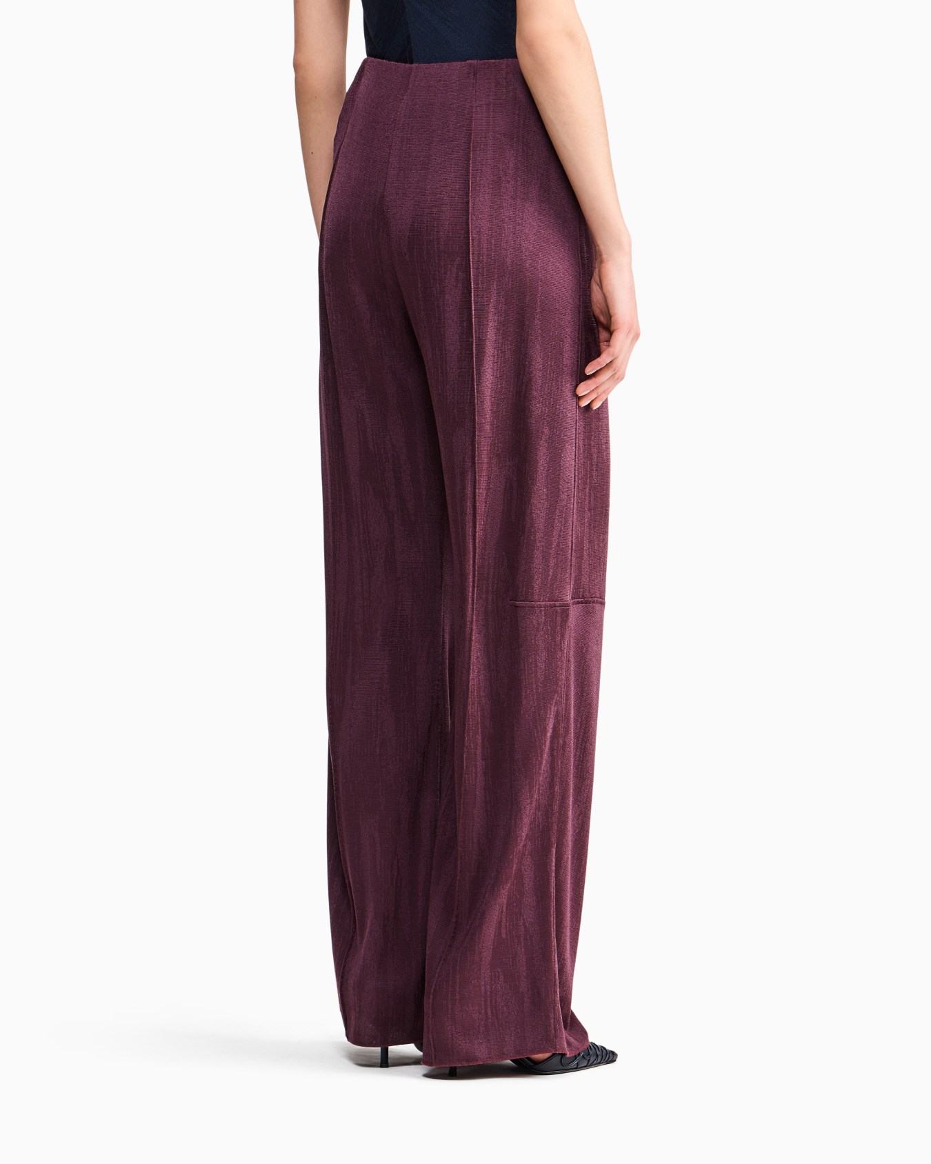 Trouser wide-leg in jacquard jersey with elastic waistband Slide 5