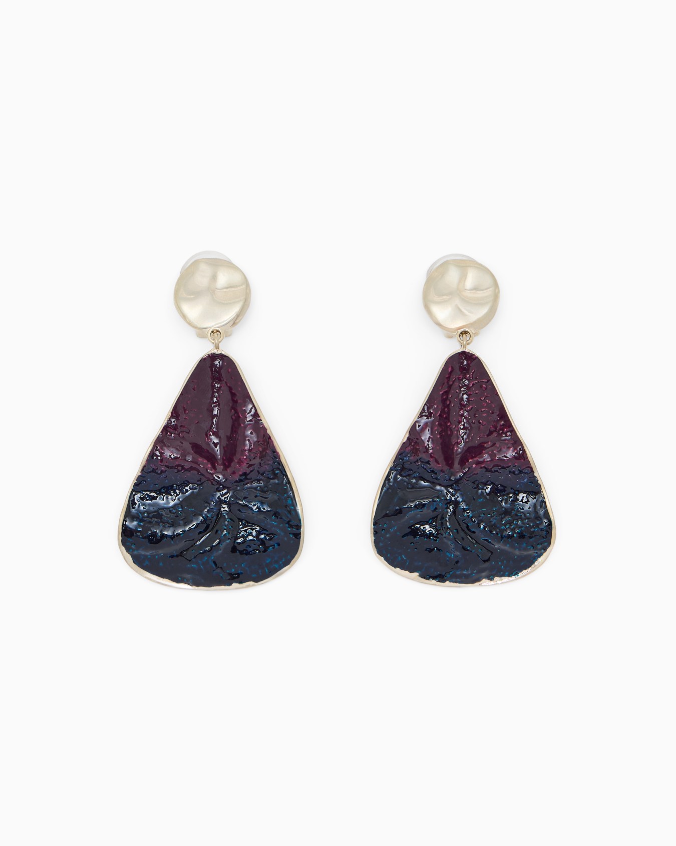 Ohrringe tropfenförmige Clip aus Zinnlegierung und Emaille Folie 0