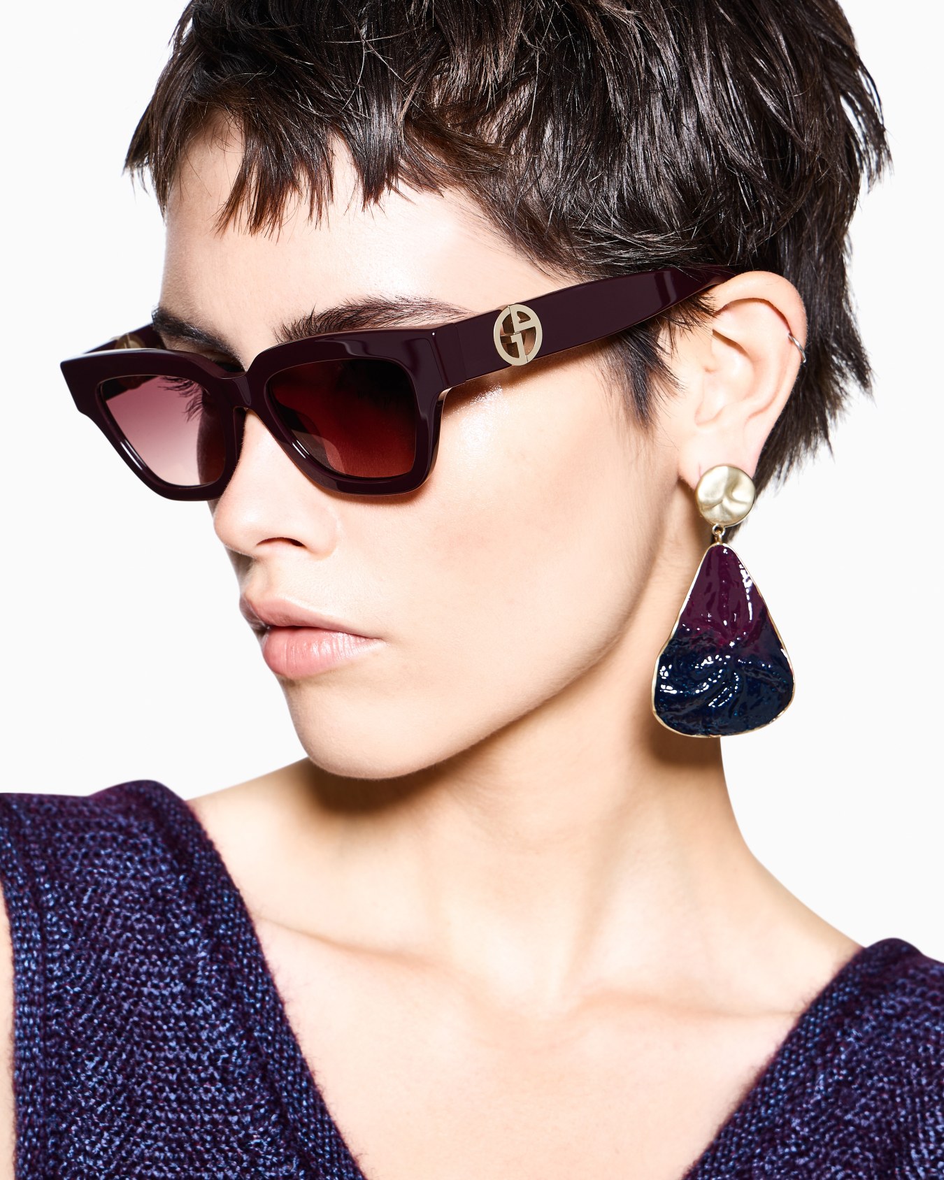 Ohrringe tropfenförmige Clip aus Zinnlegierung und Emaille Folie 2