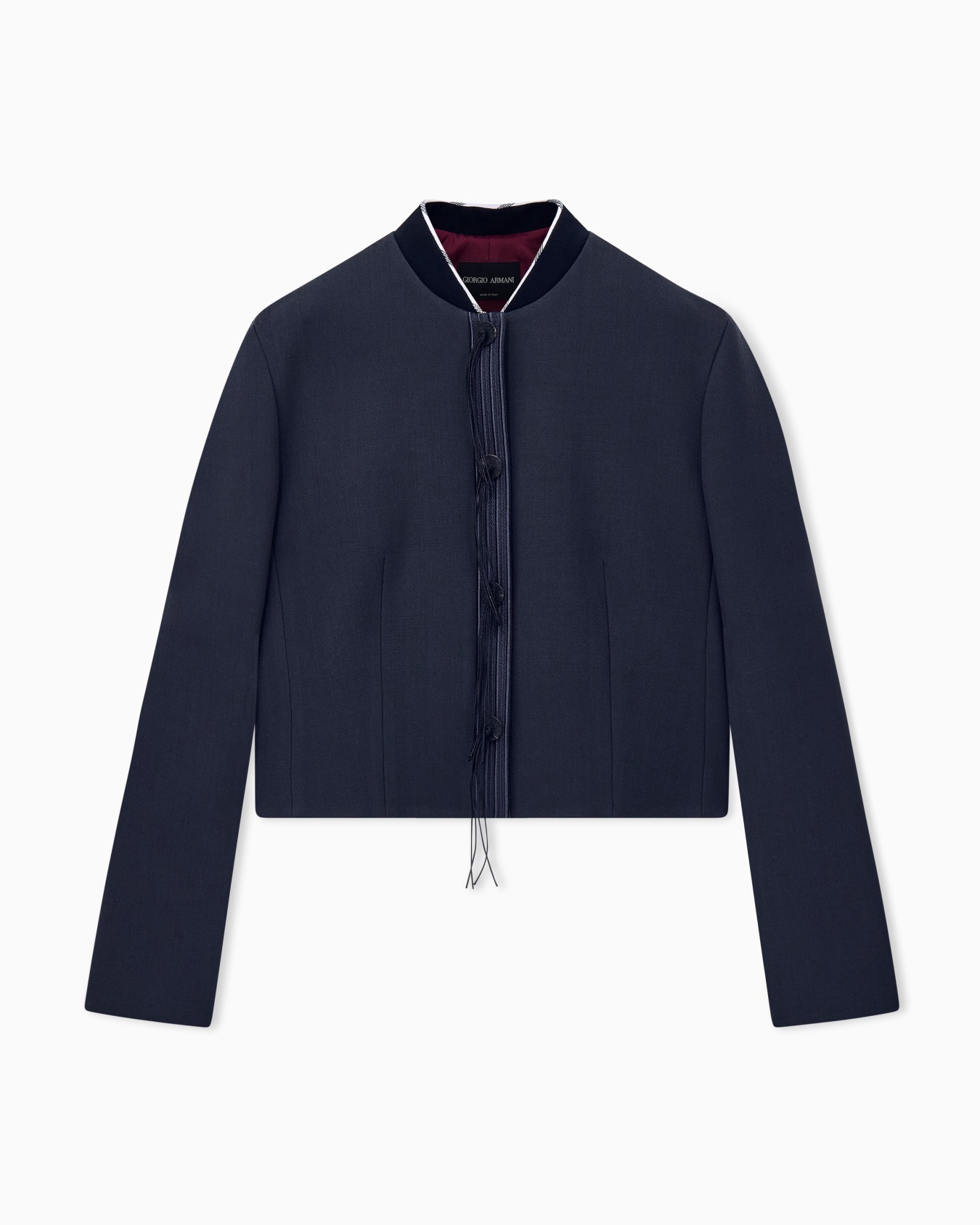 Blazer slim-fit virgin wool with horn buttons and tassels Slide 0
