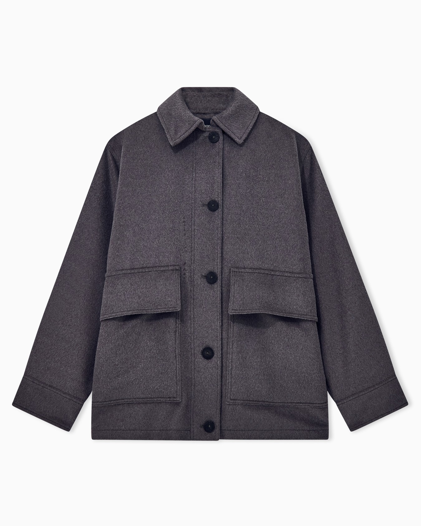 Caban coat regular fit in llama wool with patch pockets Slide 0