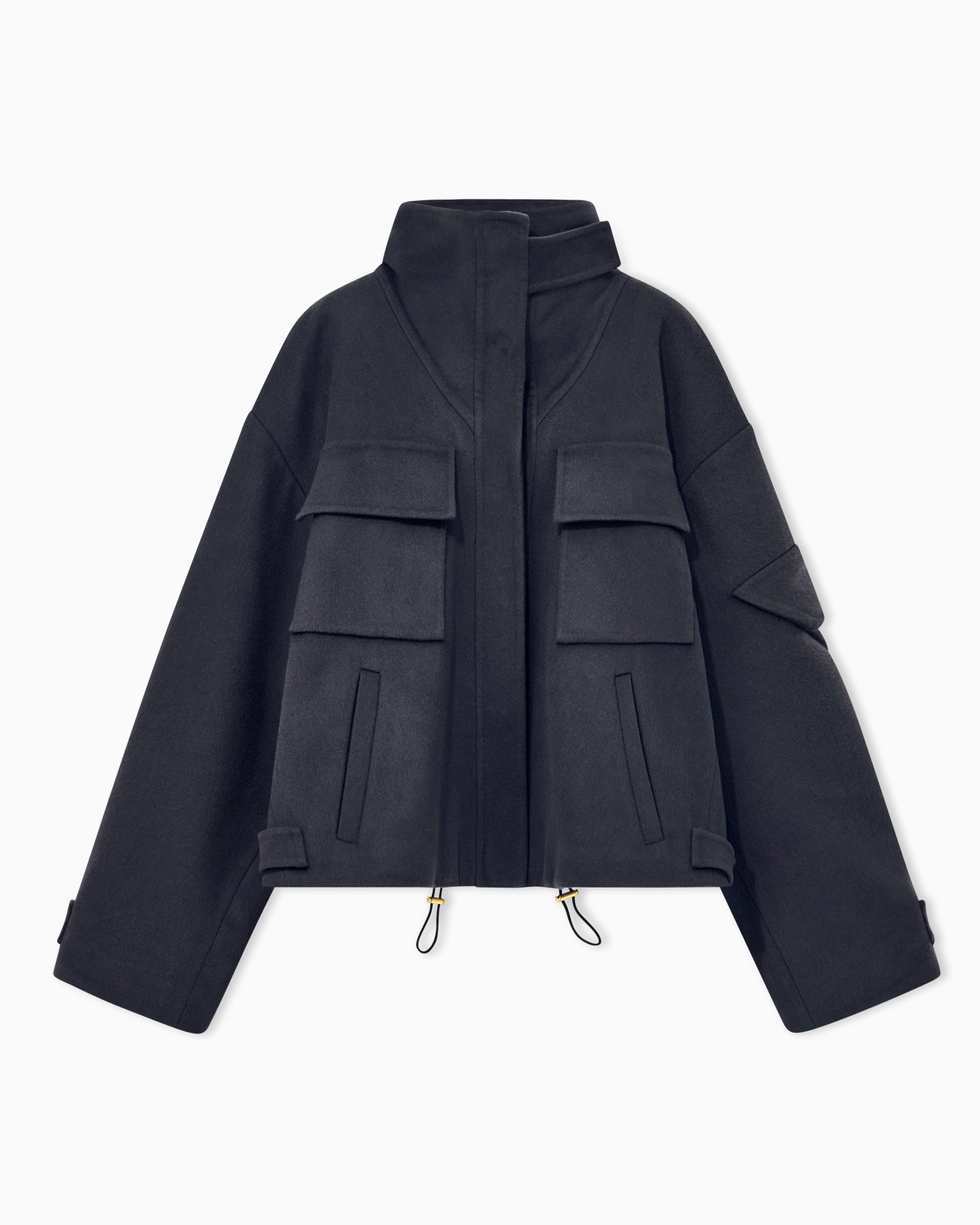 Caban coat double cashmere blouson with stand-up collar Slide 0