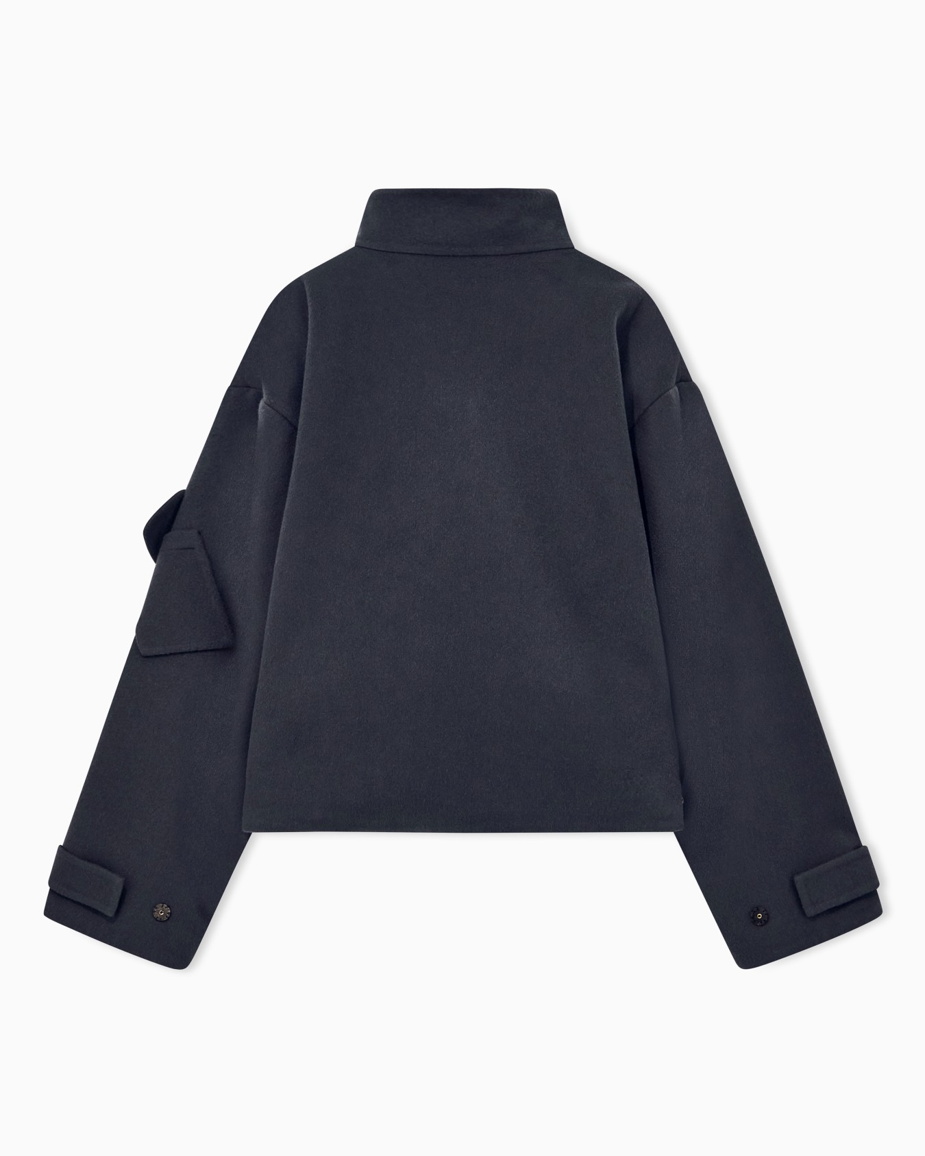 Caban coat double cashmere blouson with stand-up collar Slide 2