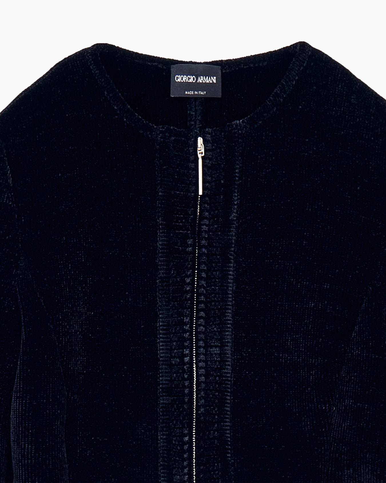Blazer Jackets slim fit chenille crew neck metal zip Slide 3