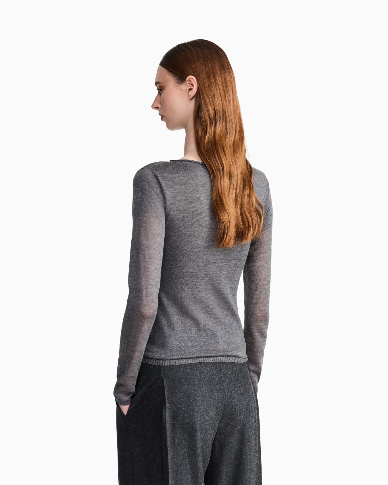 Pullover nahtlos aus Kaschmir mit Rundhalsausschnitt Folie 5