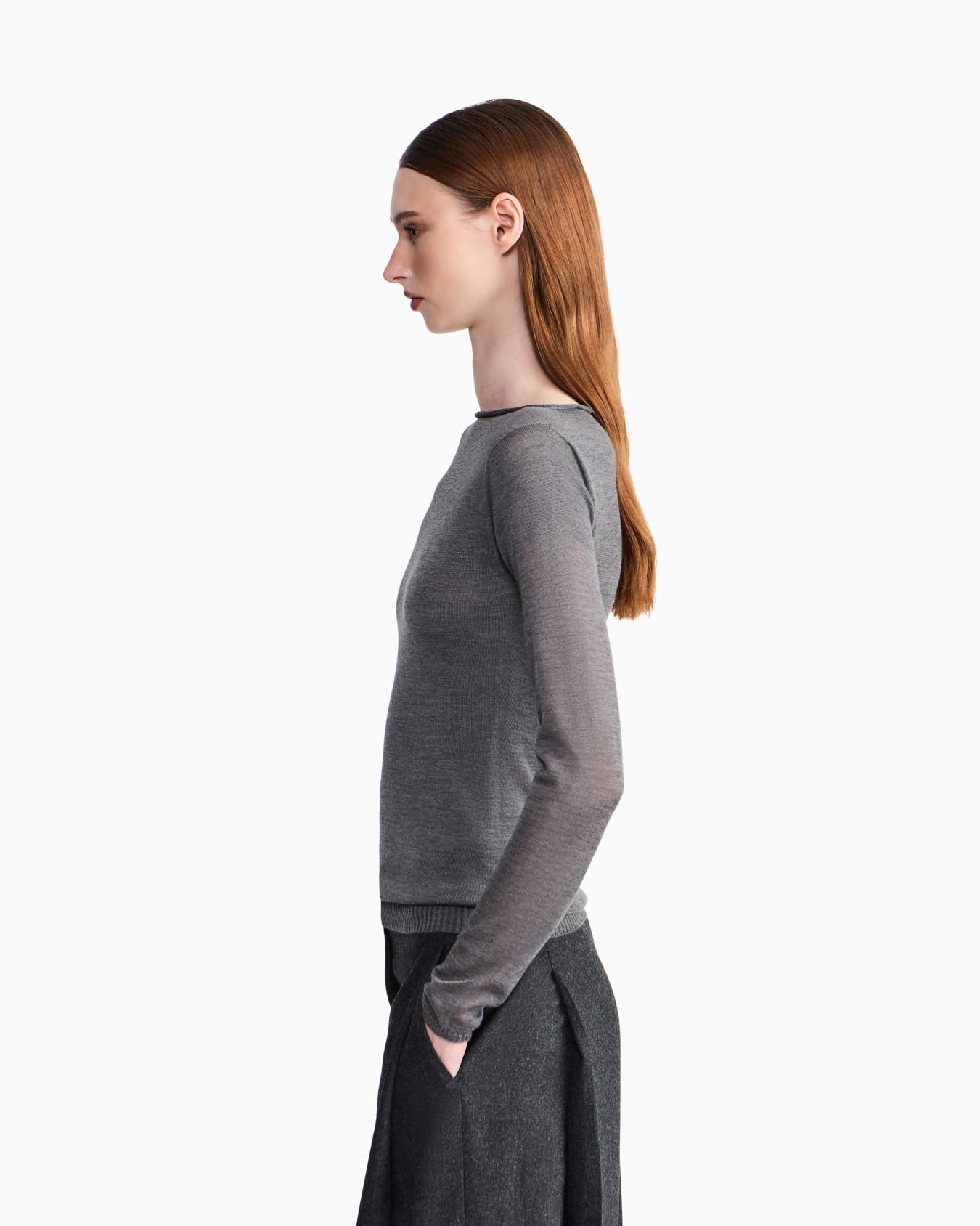 Pullover nahtlos aus Kaschmir mit Rundhalsausschnitt Folie 7