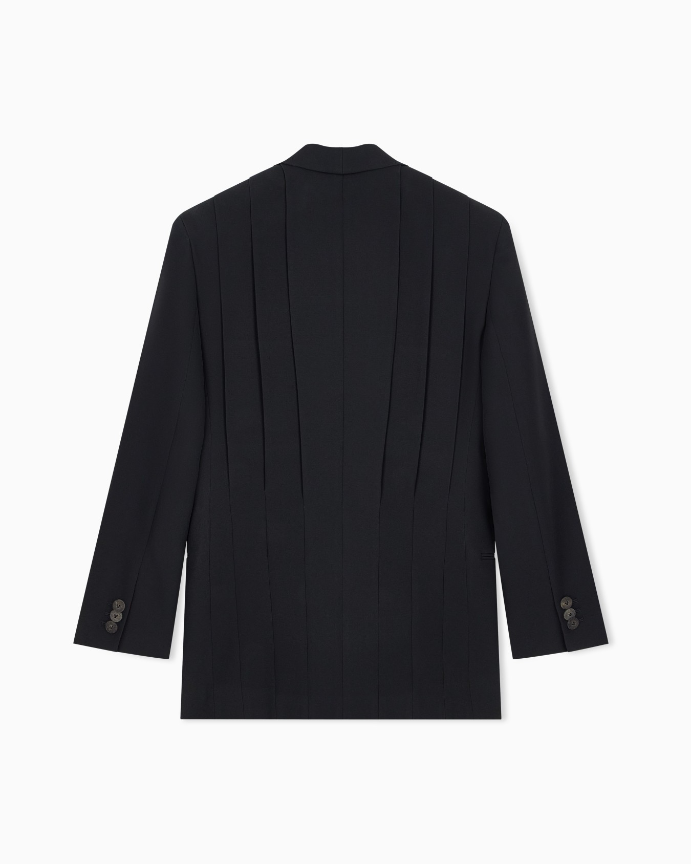 Blazer de cady de seda con solapas amplias y pliegues Diapositiva 2