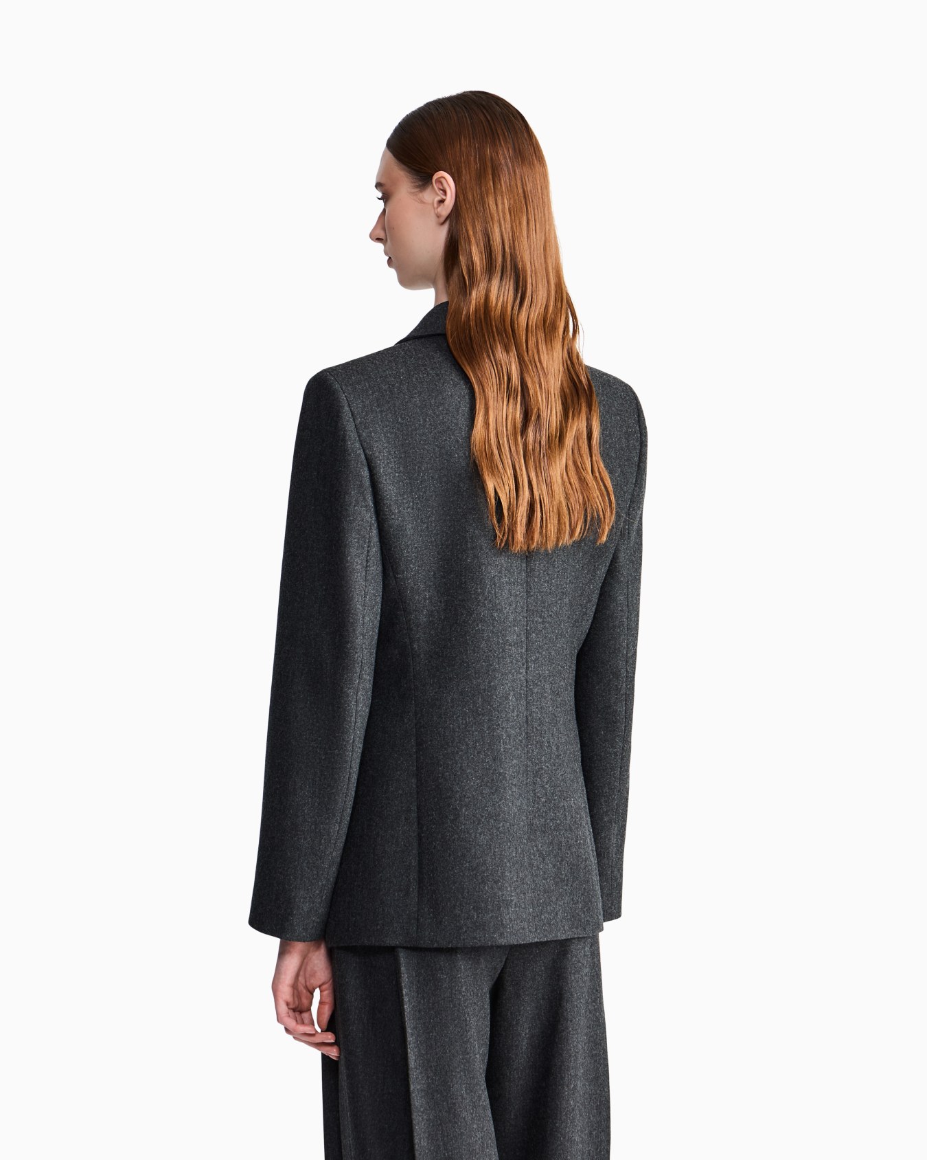 Blazer regular fit in wool and cashmere flannel Slide 5