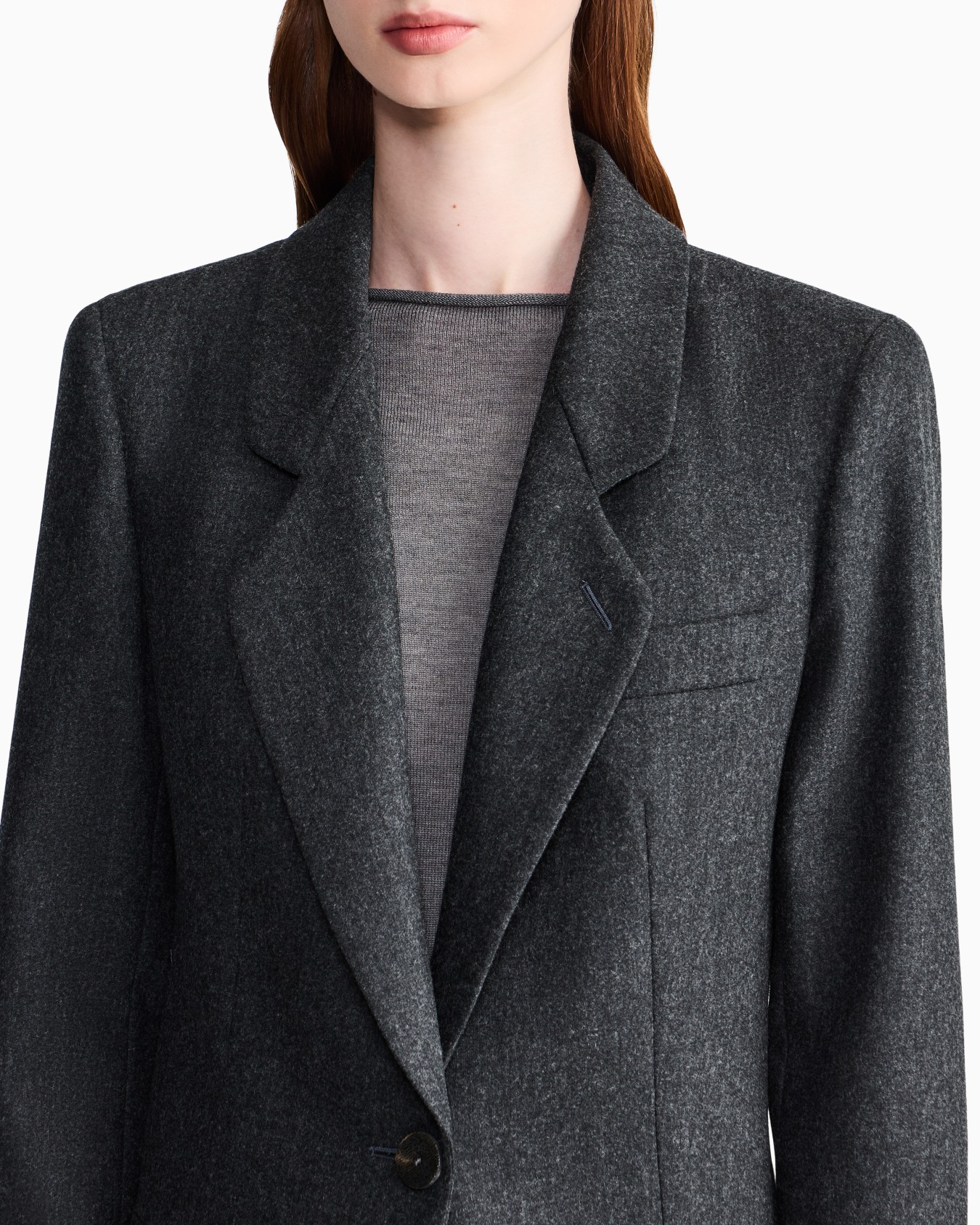 Blazer regular fit in wool and cashmere flannel Slide 6