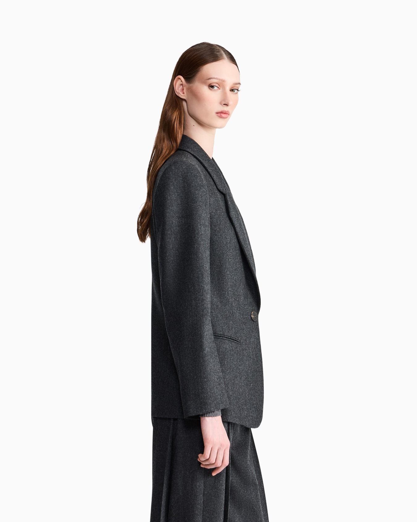 Blazer regular fit in wool and cashmere flannel Slide 7