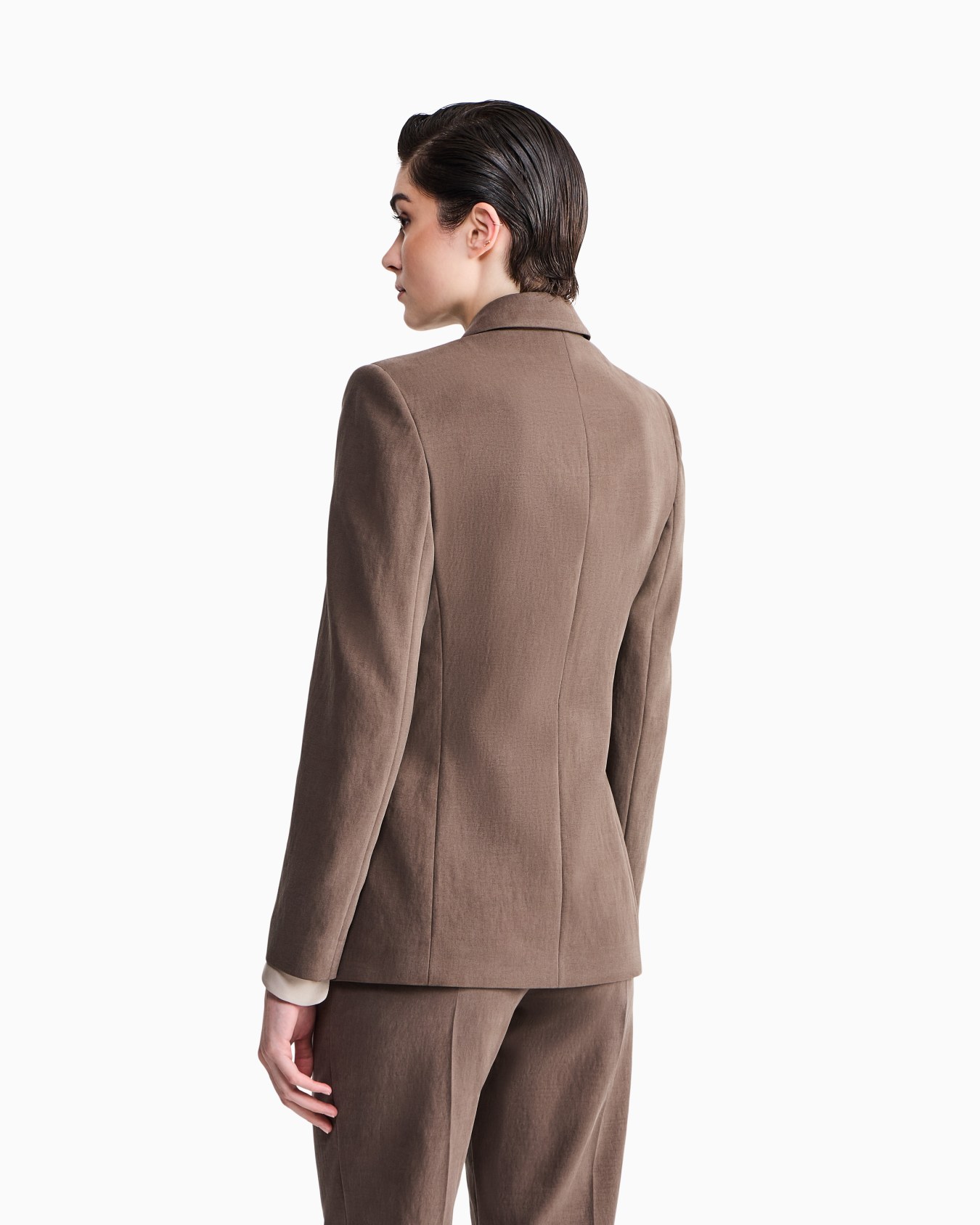 Blazer droit en soie lavée et laine vierge Diapositive 5