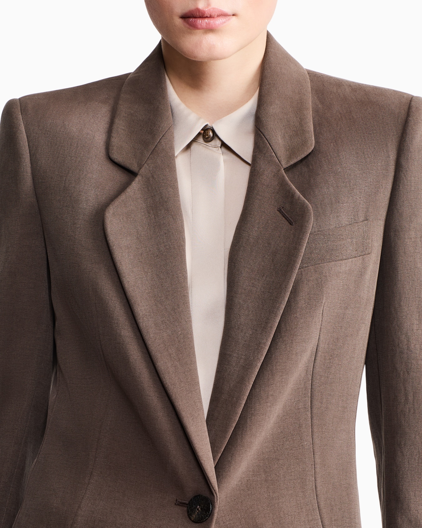 Blazer droit en soie lavée et laine vierge Diapositive 6