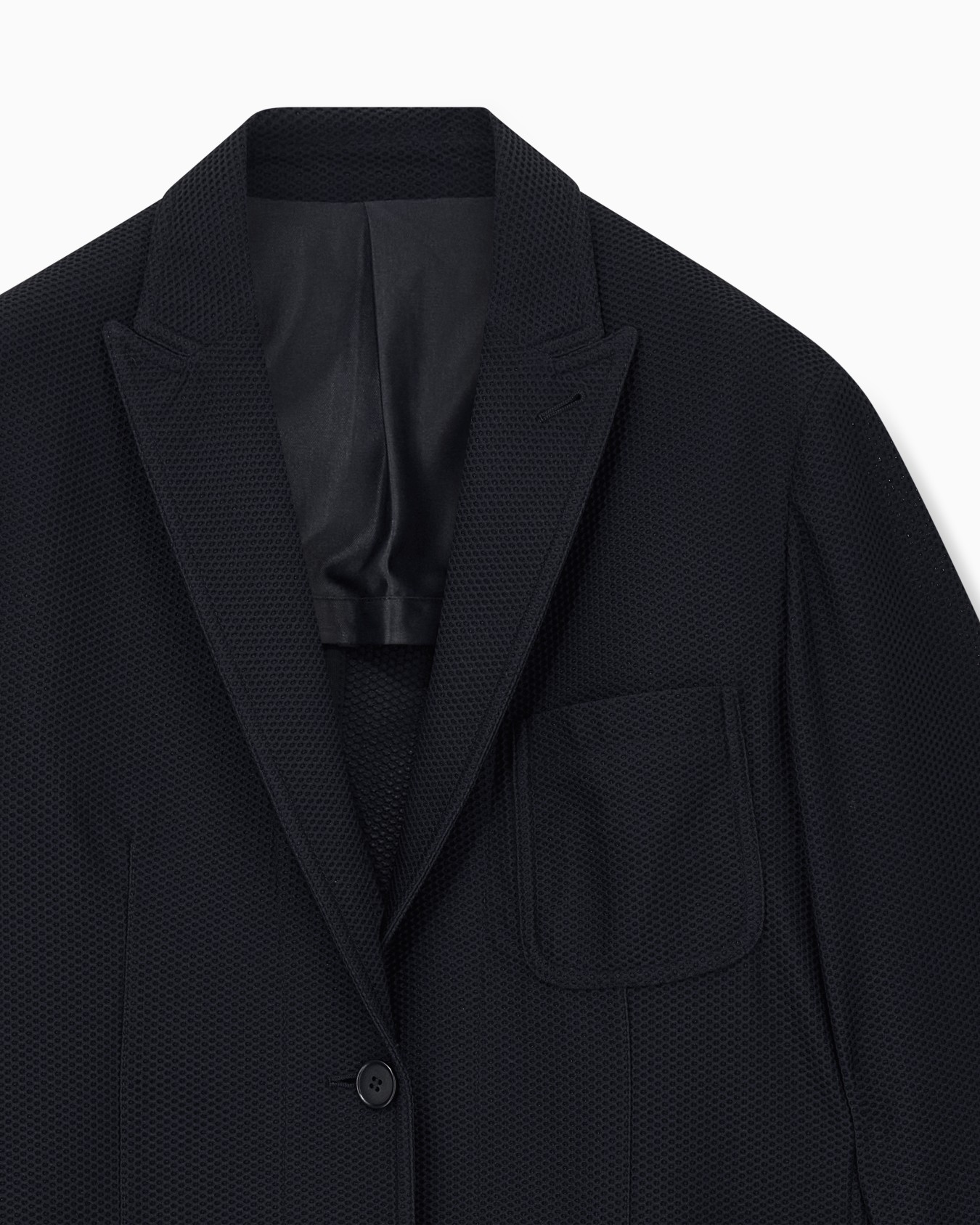 Blazer regular fit single-breasted in embossed mesh Slide 4