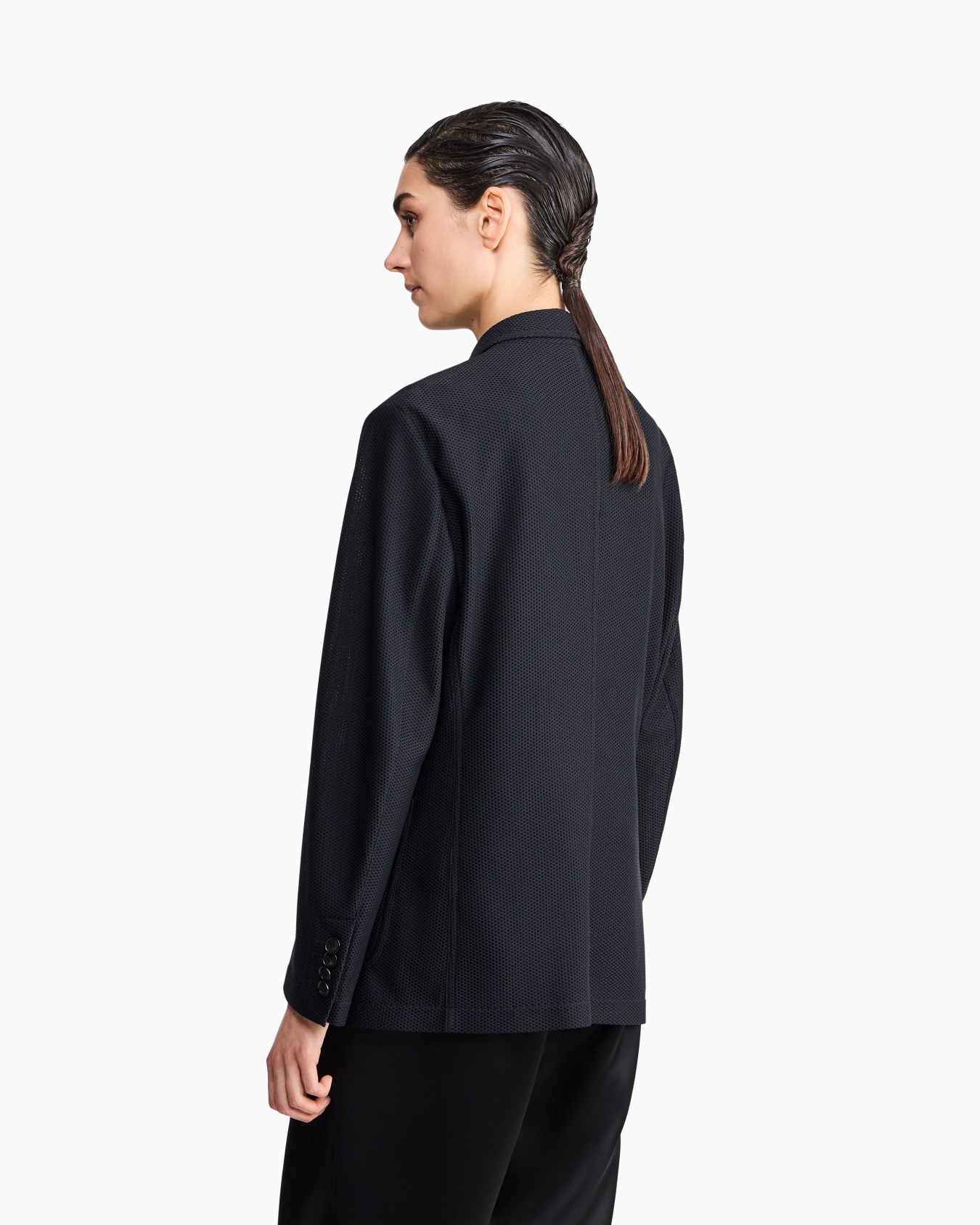 Blazer regular fit single-breasted in embossed mesh Slide 5
