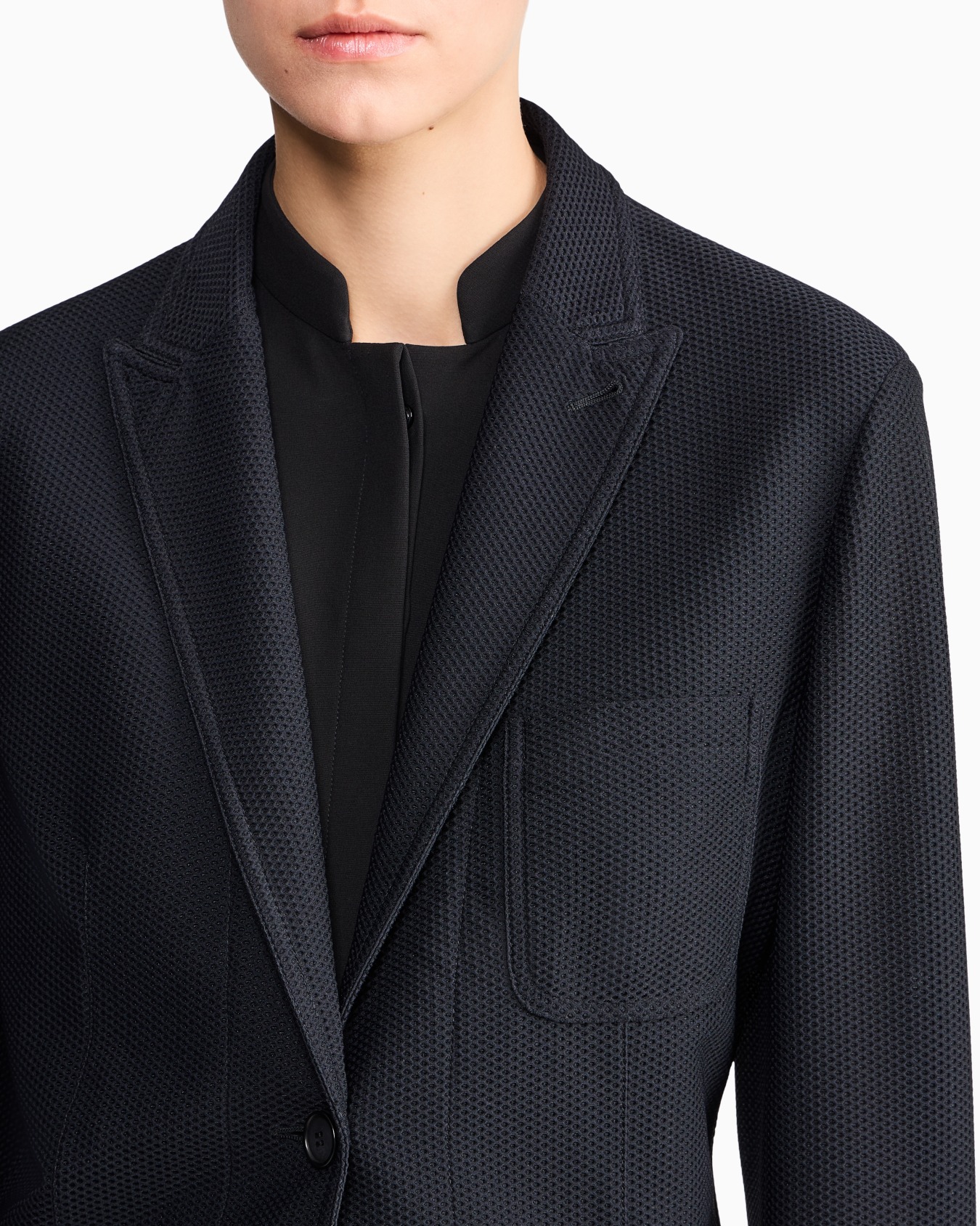 Blazer regular fit single-breasted in embossed mesh Slide 6