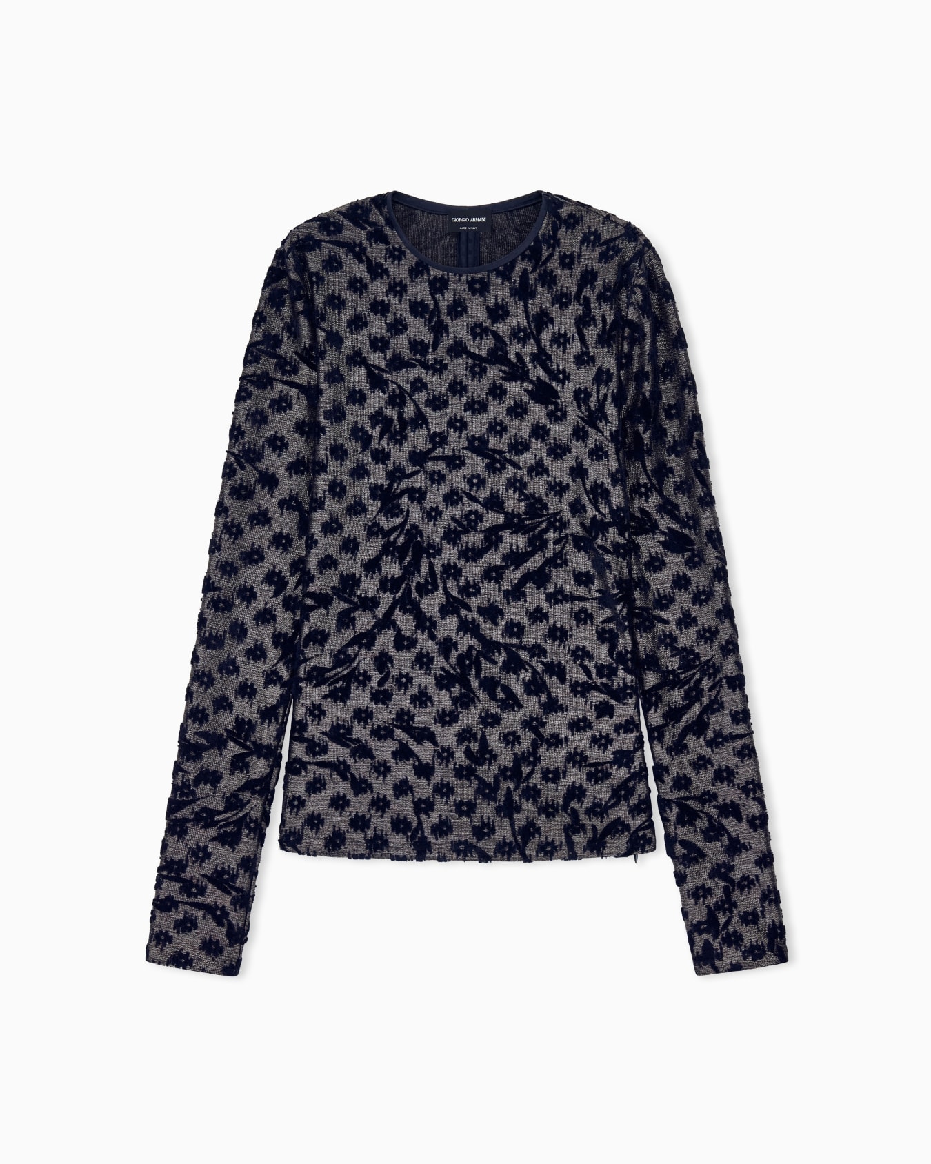 Pullover aus Jacquard-Jersey mit geometrischem Blumenmuster Folie 0