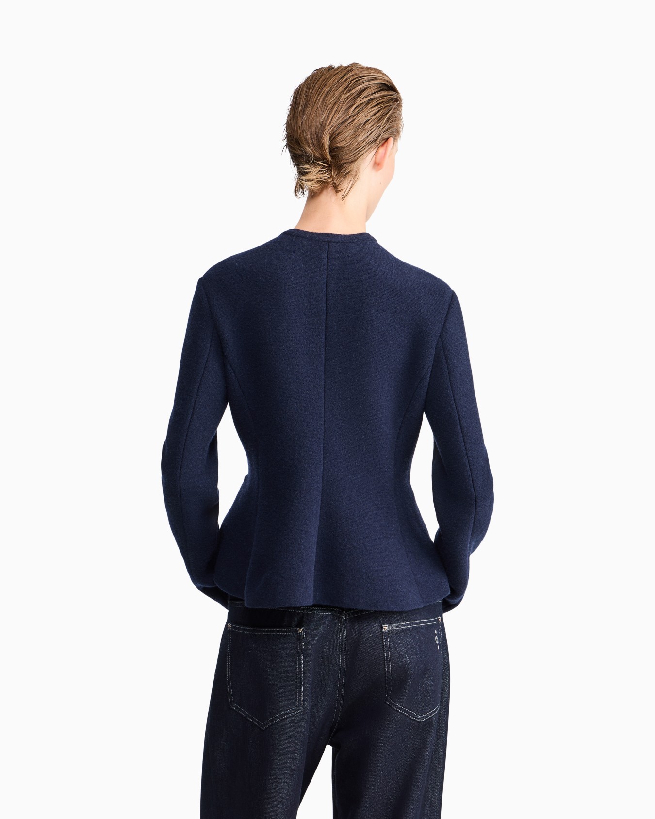 Blazer Jackets de punto lana y cachemir con cuello redondo Diapositiva 5