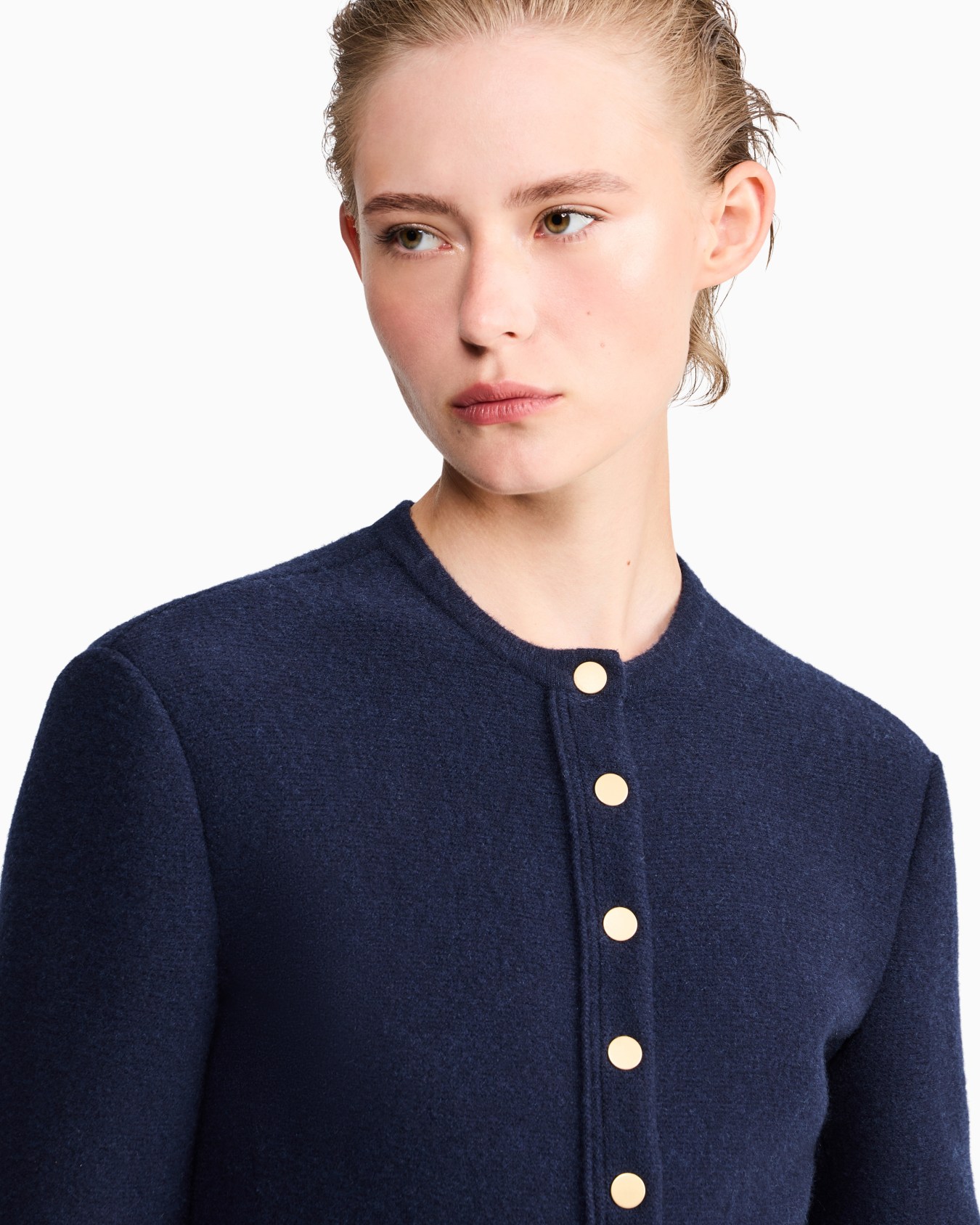 Blazer Jackets de punto lana y cachemir con cuello redondo Diapositiva 6