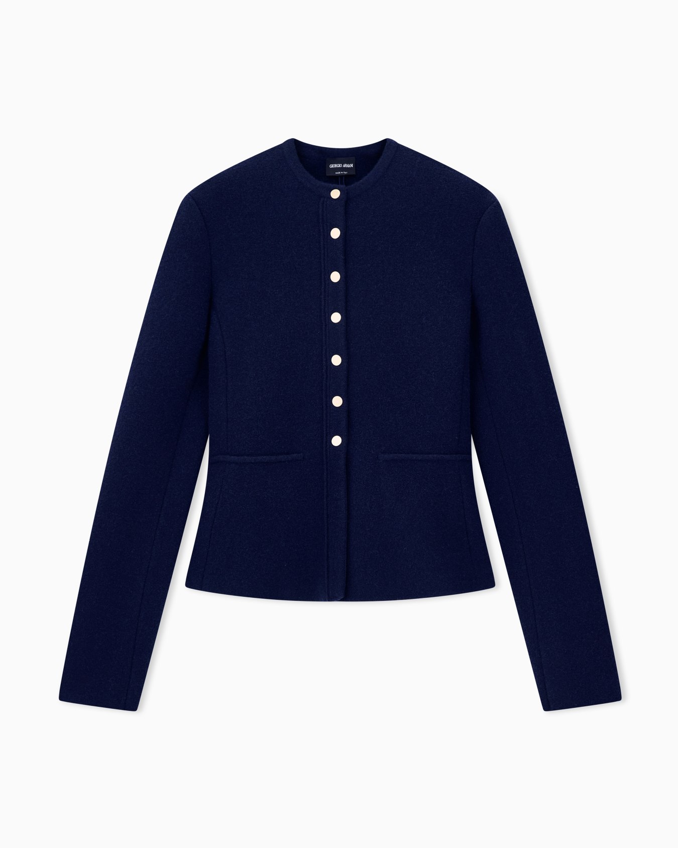 Blazer Jackets de punto lana y cachemir con cuello redondo Diapositiva 0