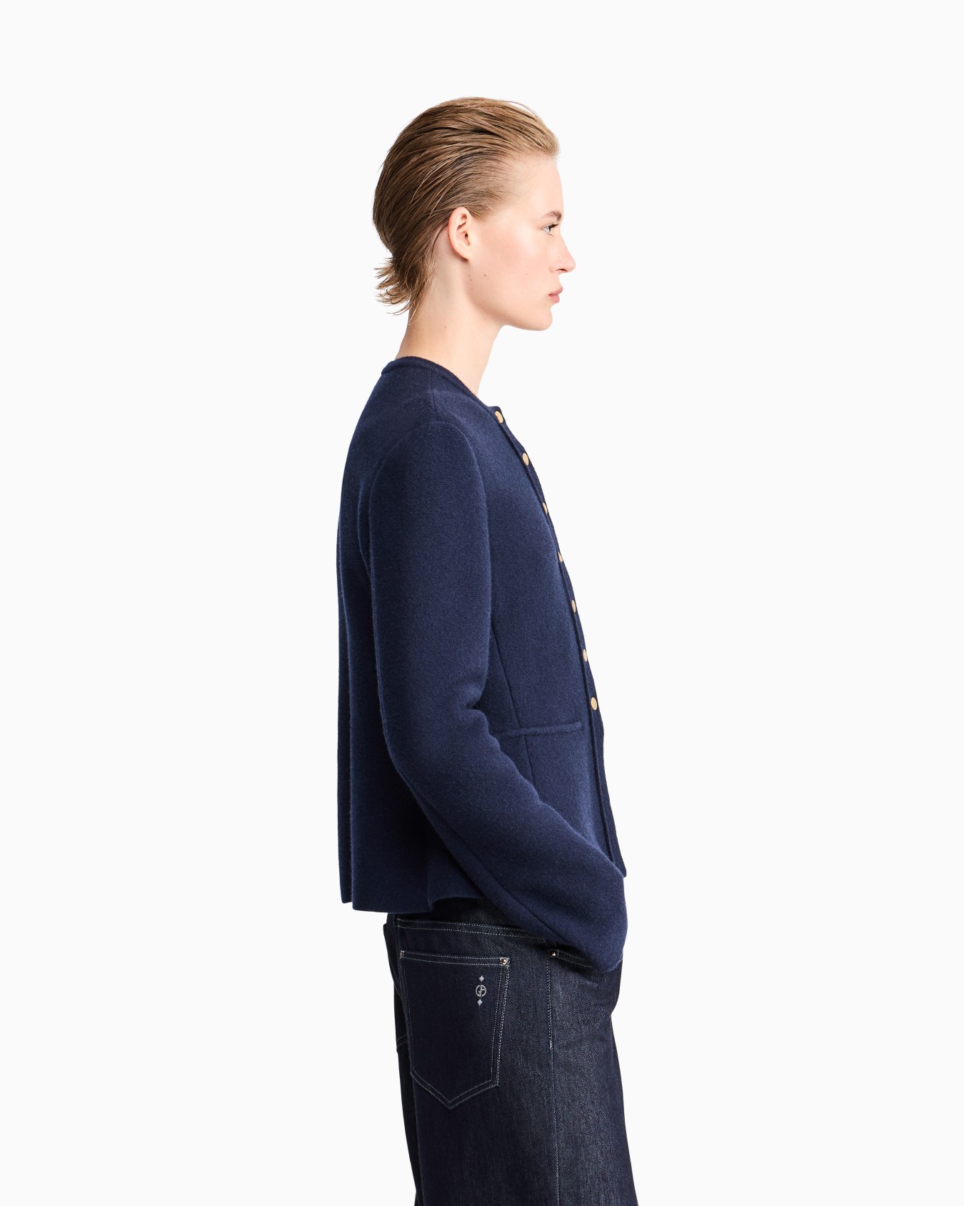 Blazer Jackets de punto lana y cachemir con cuello redondo Diapositiva 7