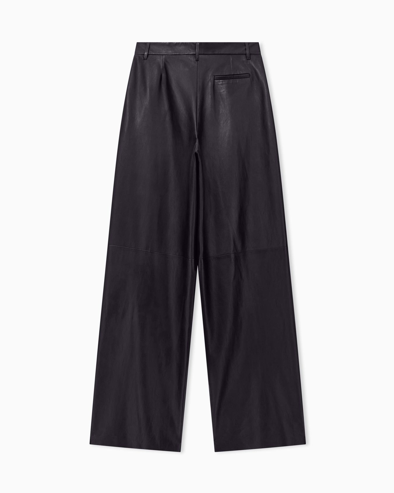 Trousers with wide pleats in nappa leather Slide 1