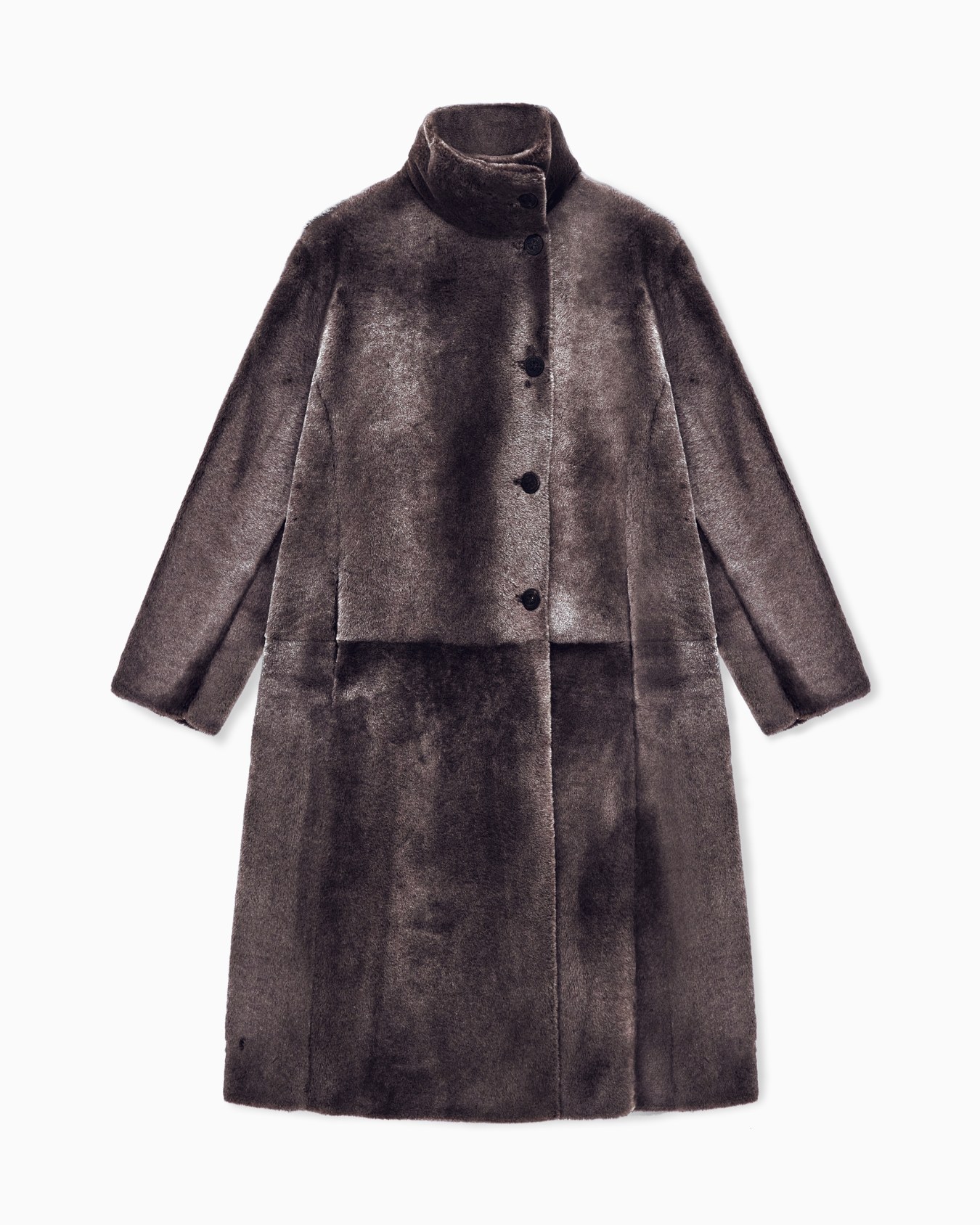 Coat reversible regular fit in shearling with horn buttons Slide 0