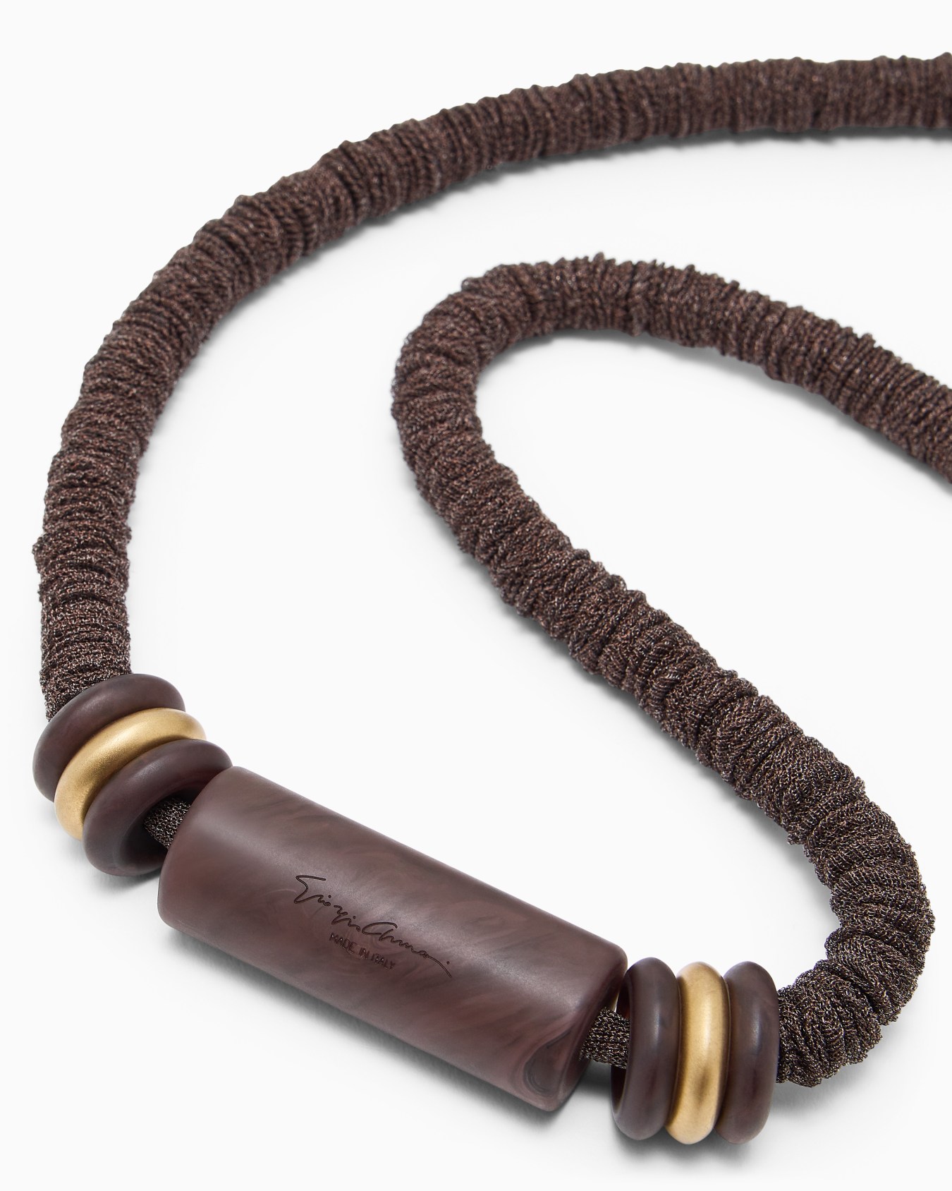Collier New Normal avec cordon texturé et perle cylindrique Diapositive 1