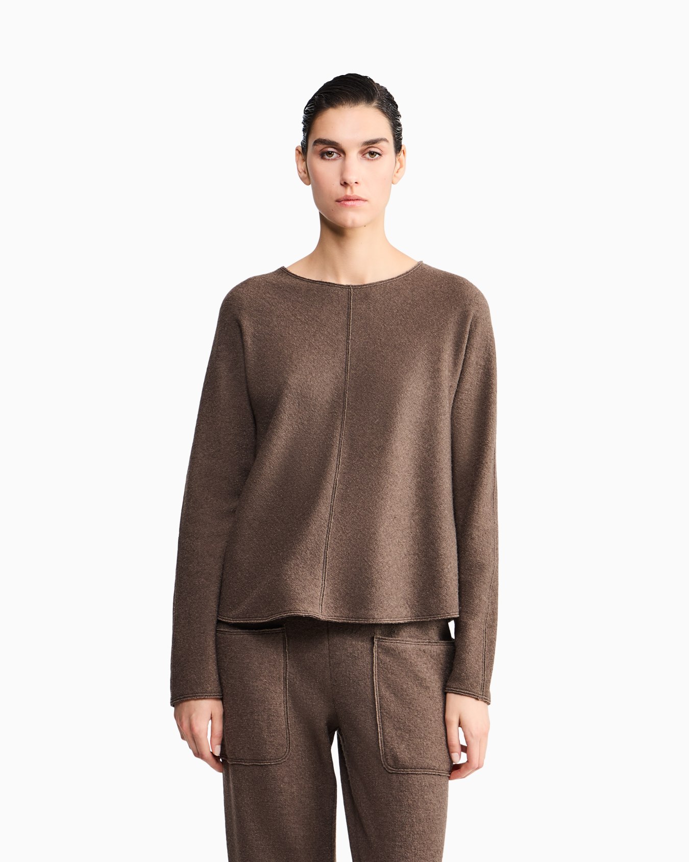 Jersey New Normal de cachemir y seda con cuello redondo Diapositiva 3
