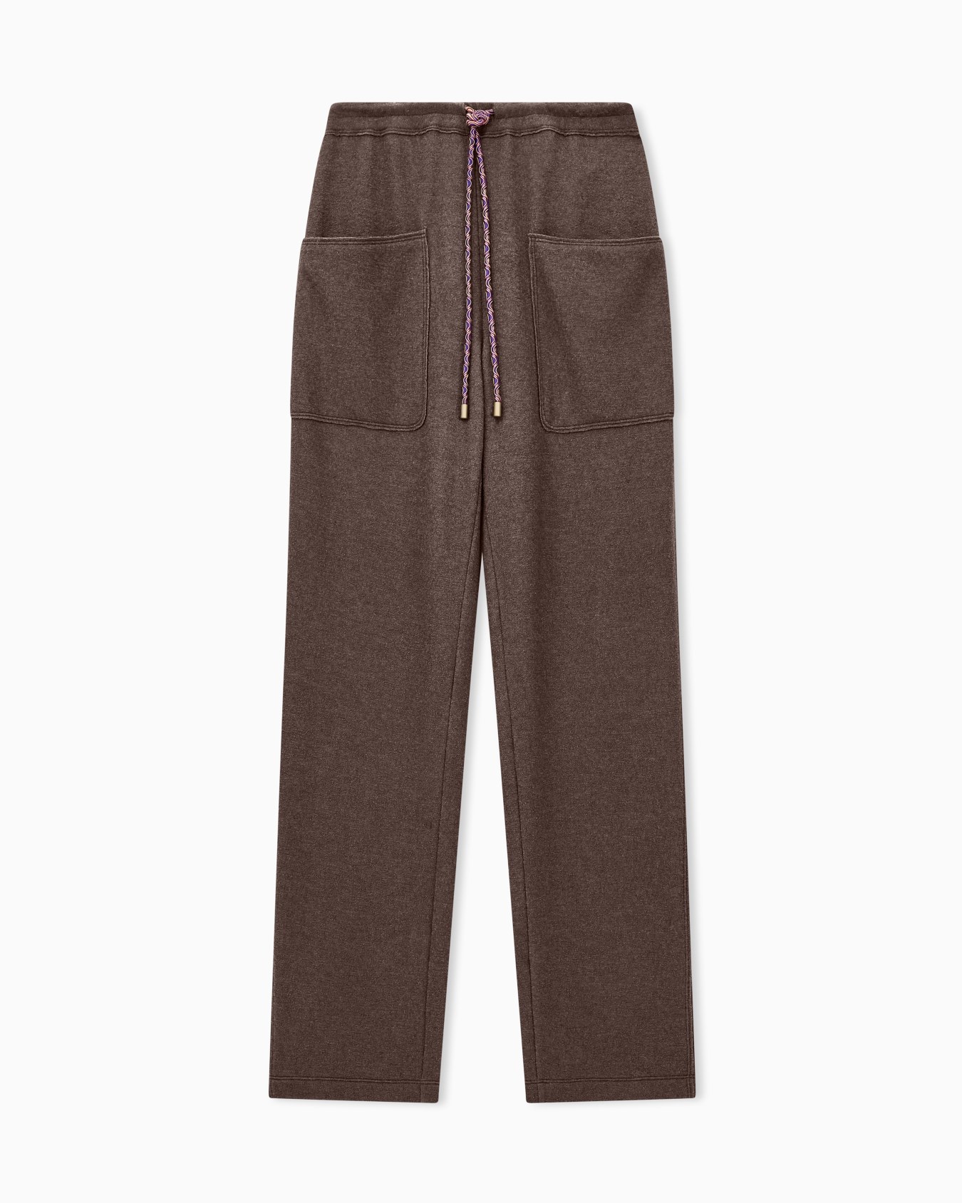 Jogging trousers with patch pockets in cashmere silk jersey Slide 0