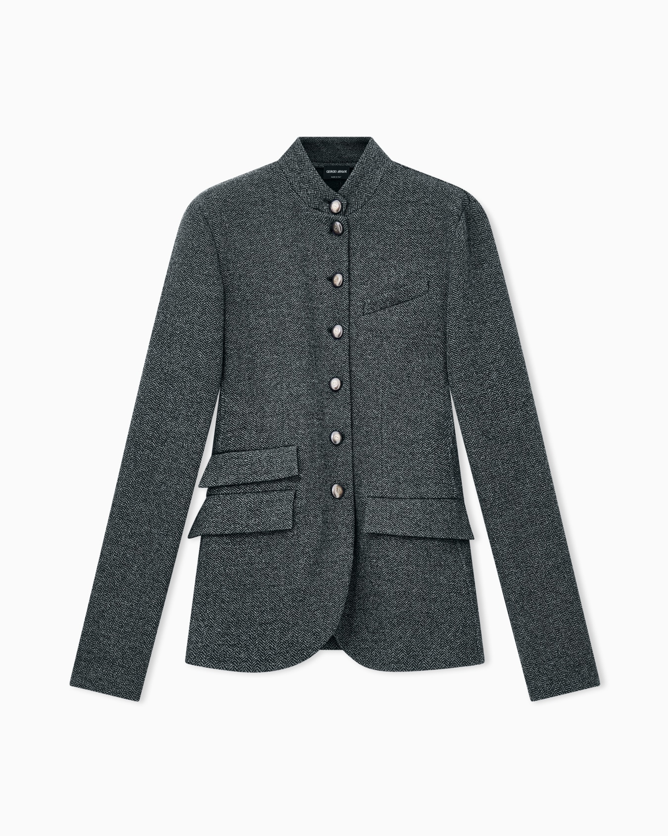 Slim-fit blazer New Normal in herringbone effect jersey Slide 0